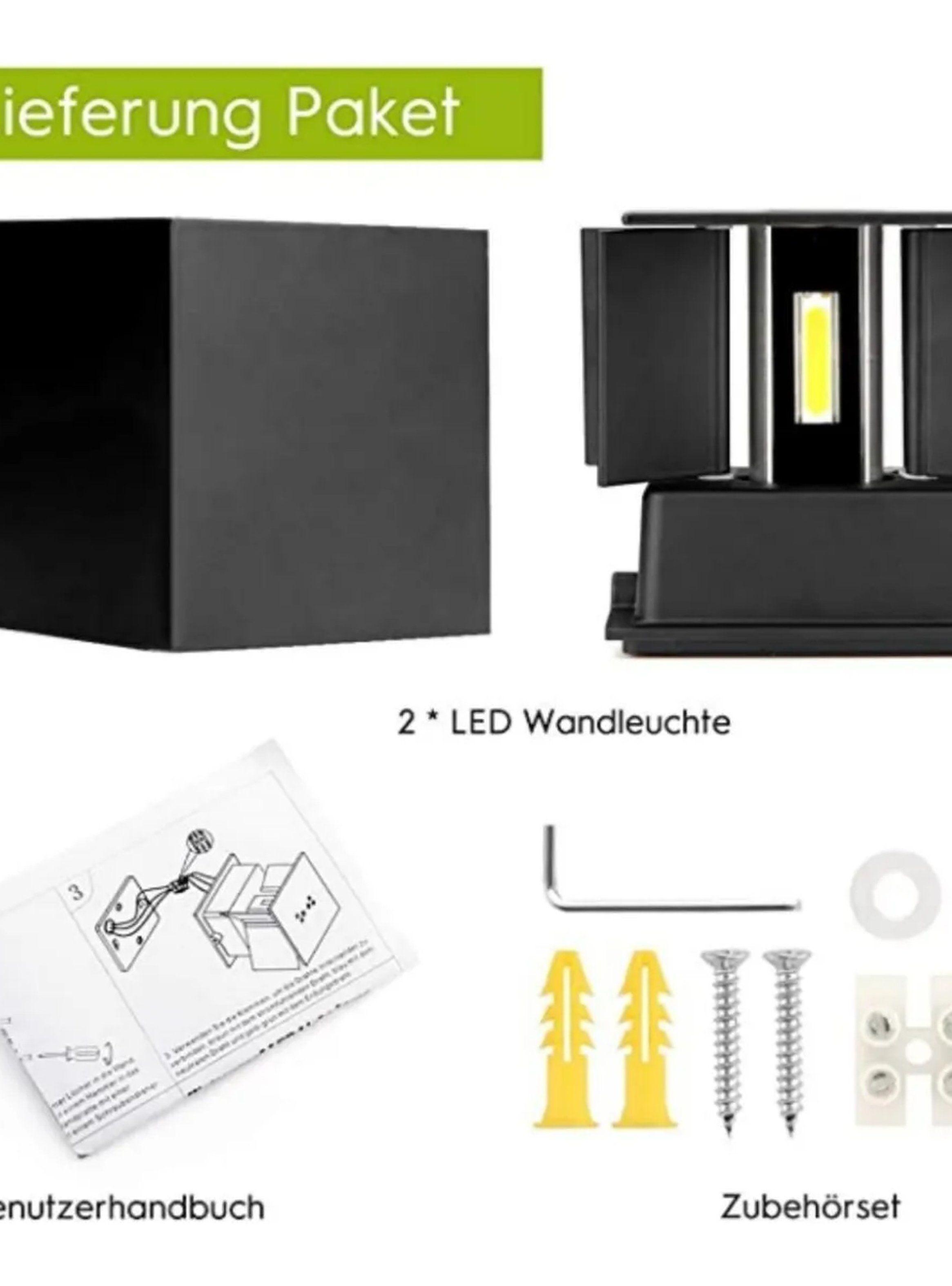 Aplique de Pared LED Diseño Minimalista Negro Interior y Exterior-2