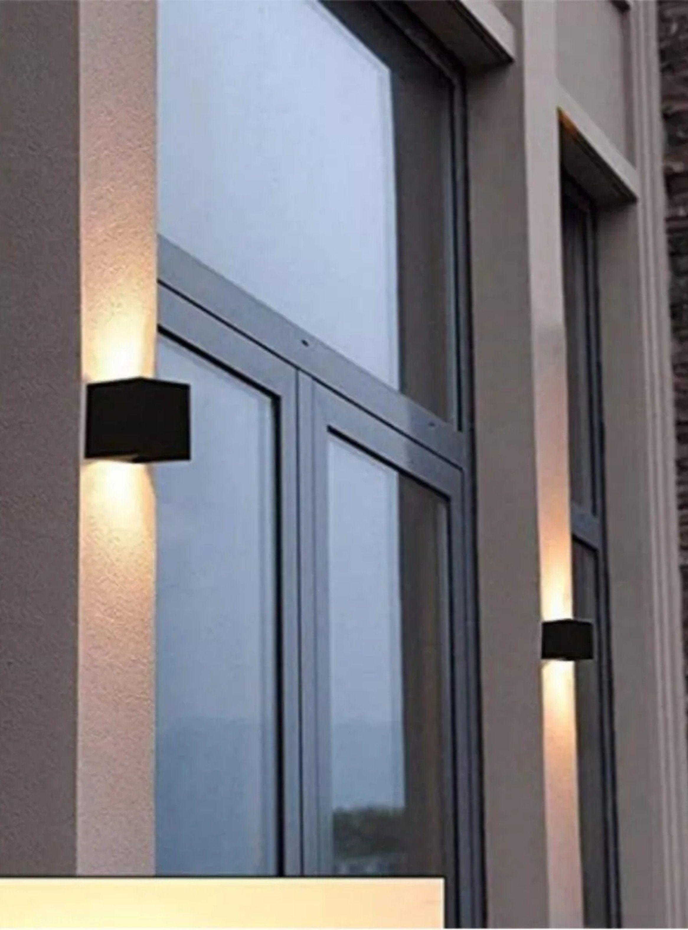 Aplique de Pared LED Diseño Minimalista Negro Interior y Exterior-4