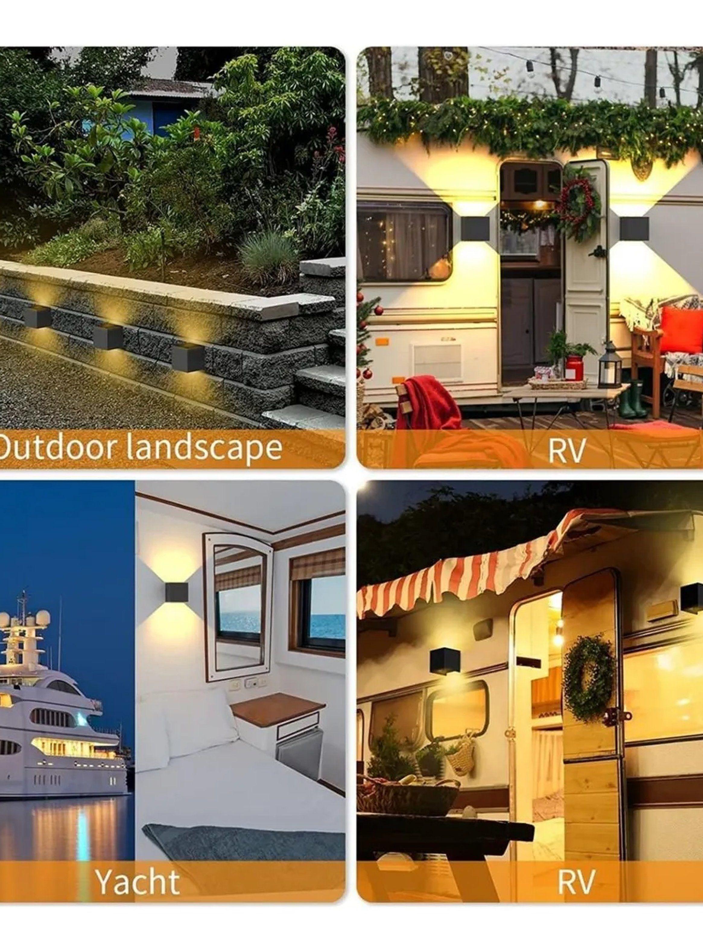 Aplique de Pared LED Diseño Minimalista Negro Interior y Exterior-8