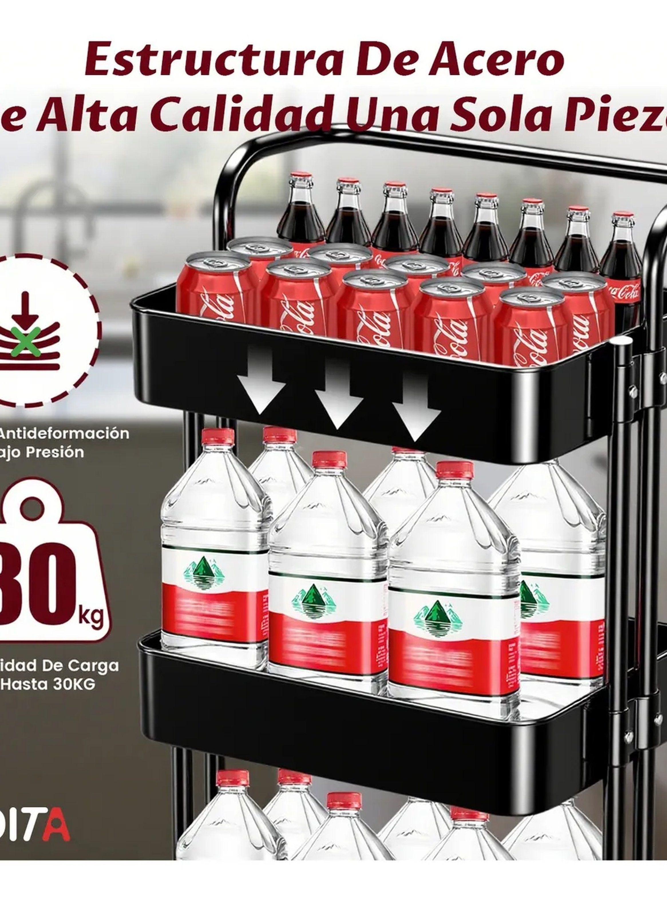 Carro de Almacenamiento de 3 Niveles con Ruedas Negro-8