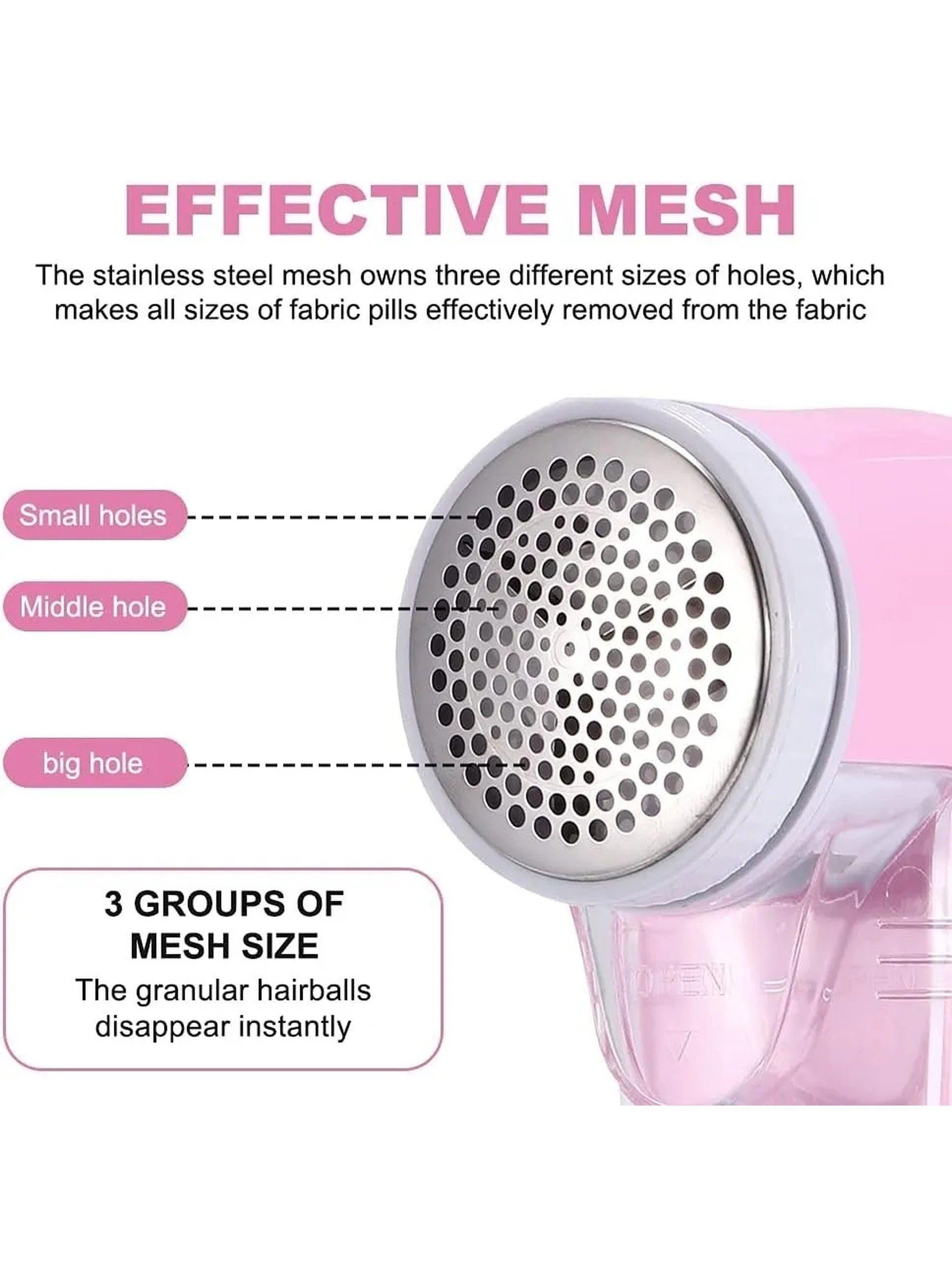 Quitapelusas Eléctrico Portátil Rosa Tres Hojas Seguro Para Ropa-3