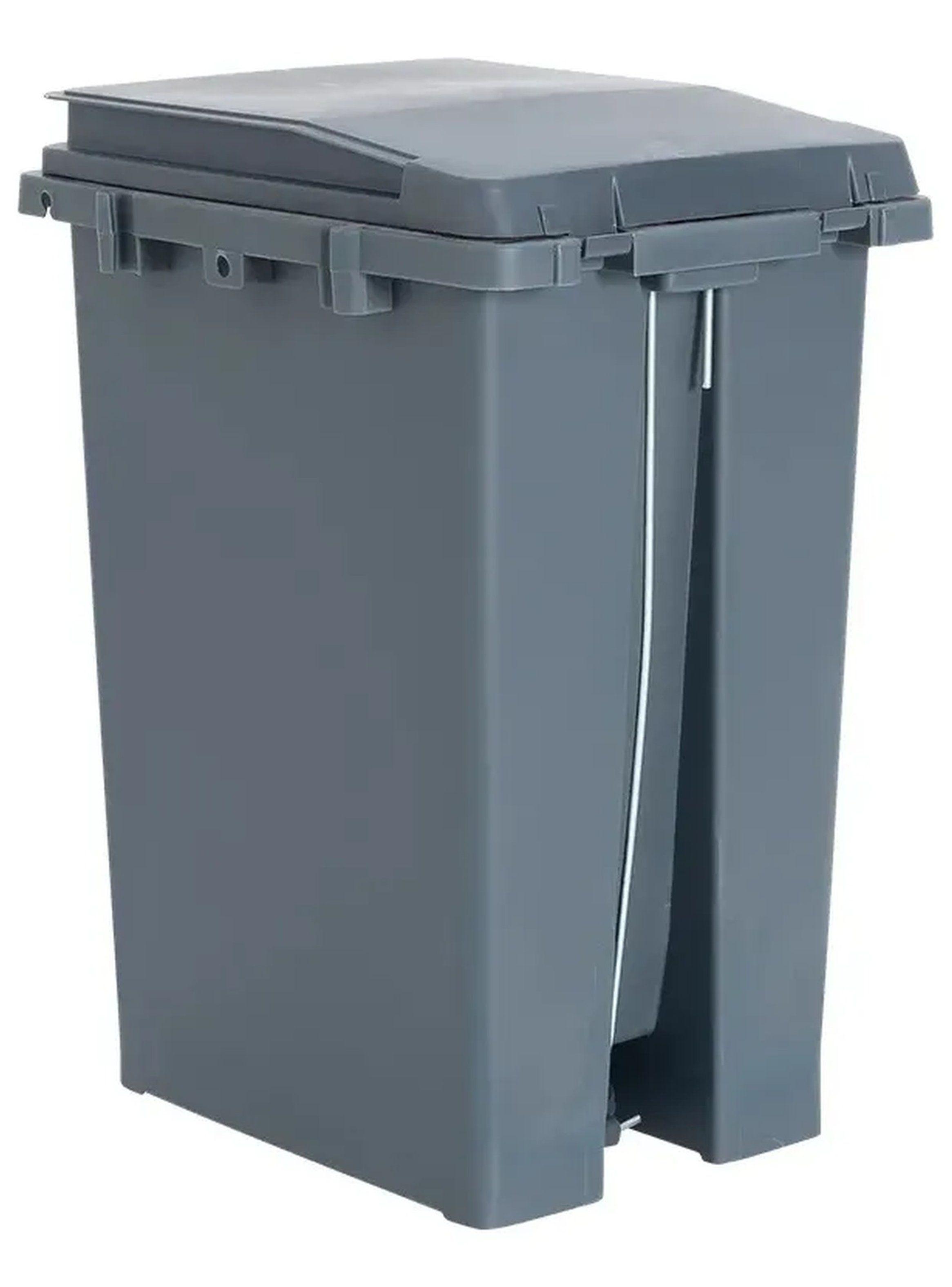 Contenedor De Basura Con Pedal Plástico Gris 45L-3