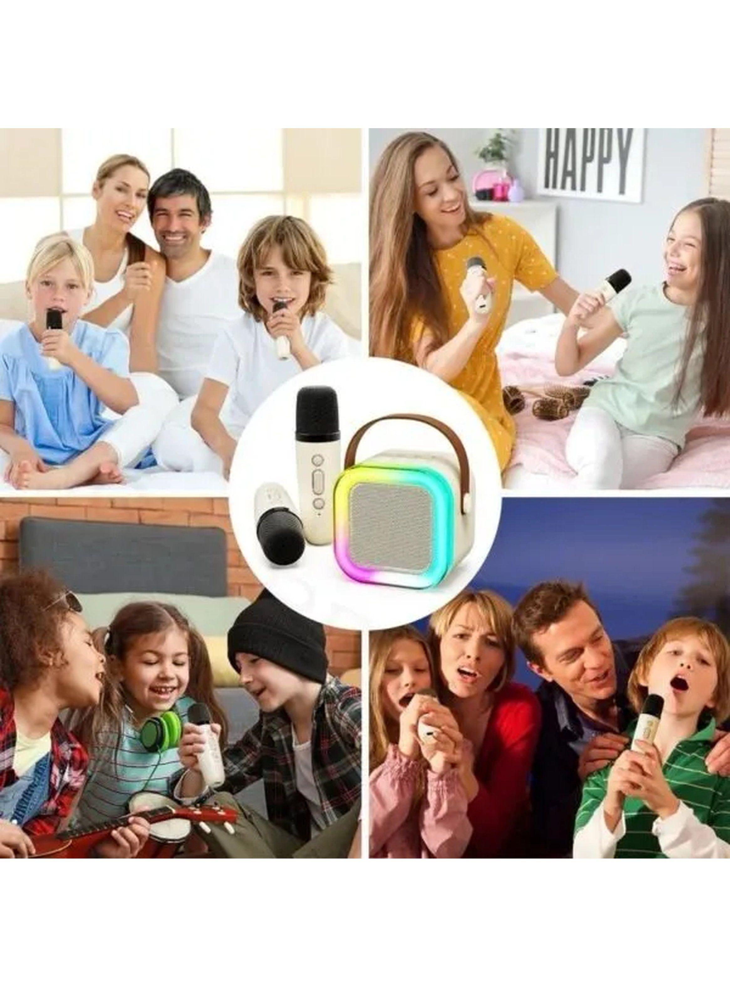 Micrófono Inalámbrico con Altavoz LED Portátil Bluetooth Multicolor-2