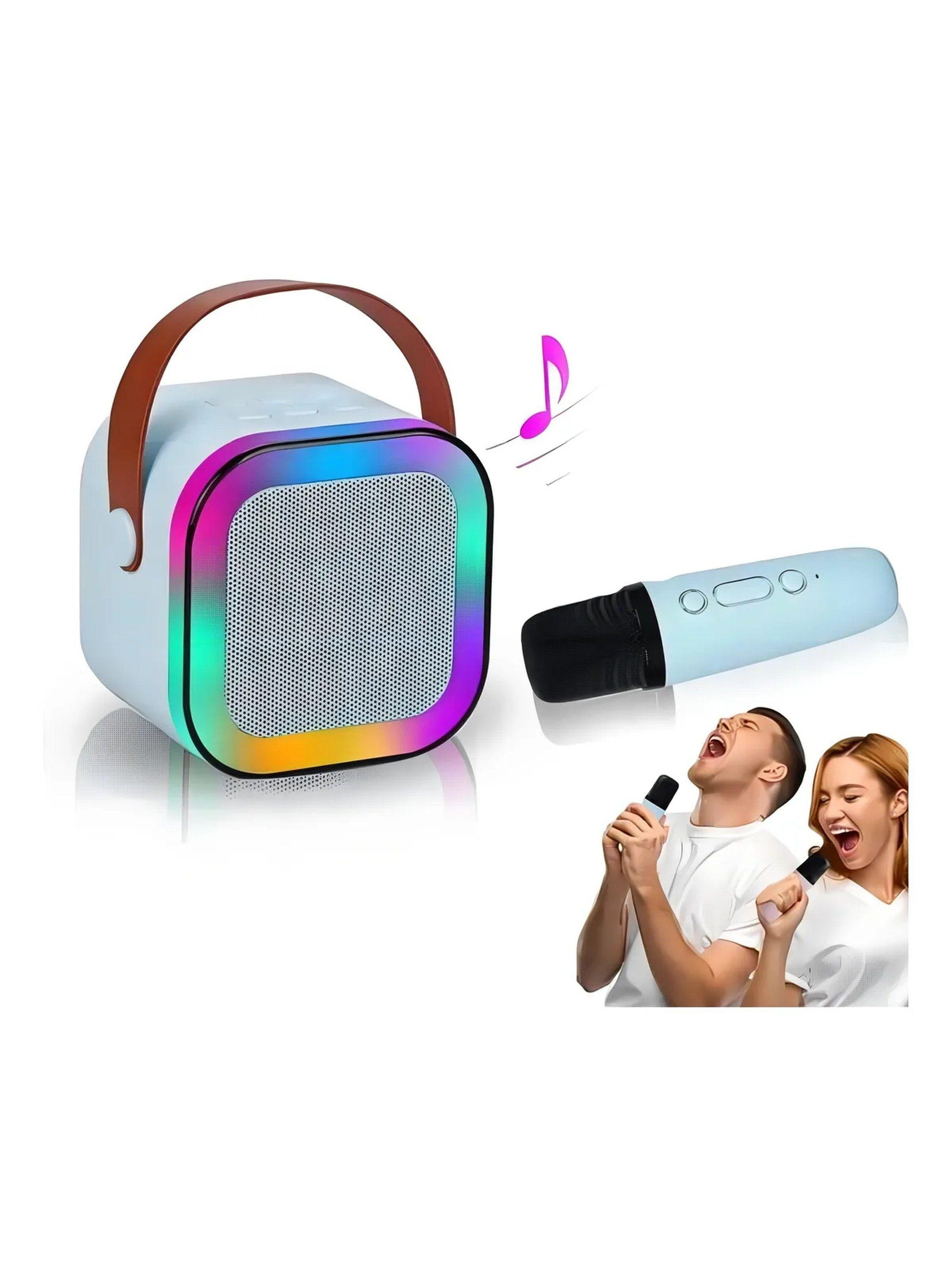Micrófono Inalámbrico con Altavoz LED Portátil Bluetooth Multicolor-3