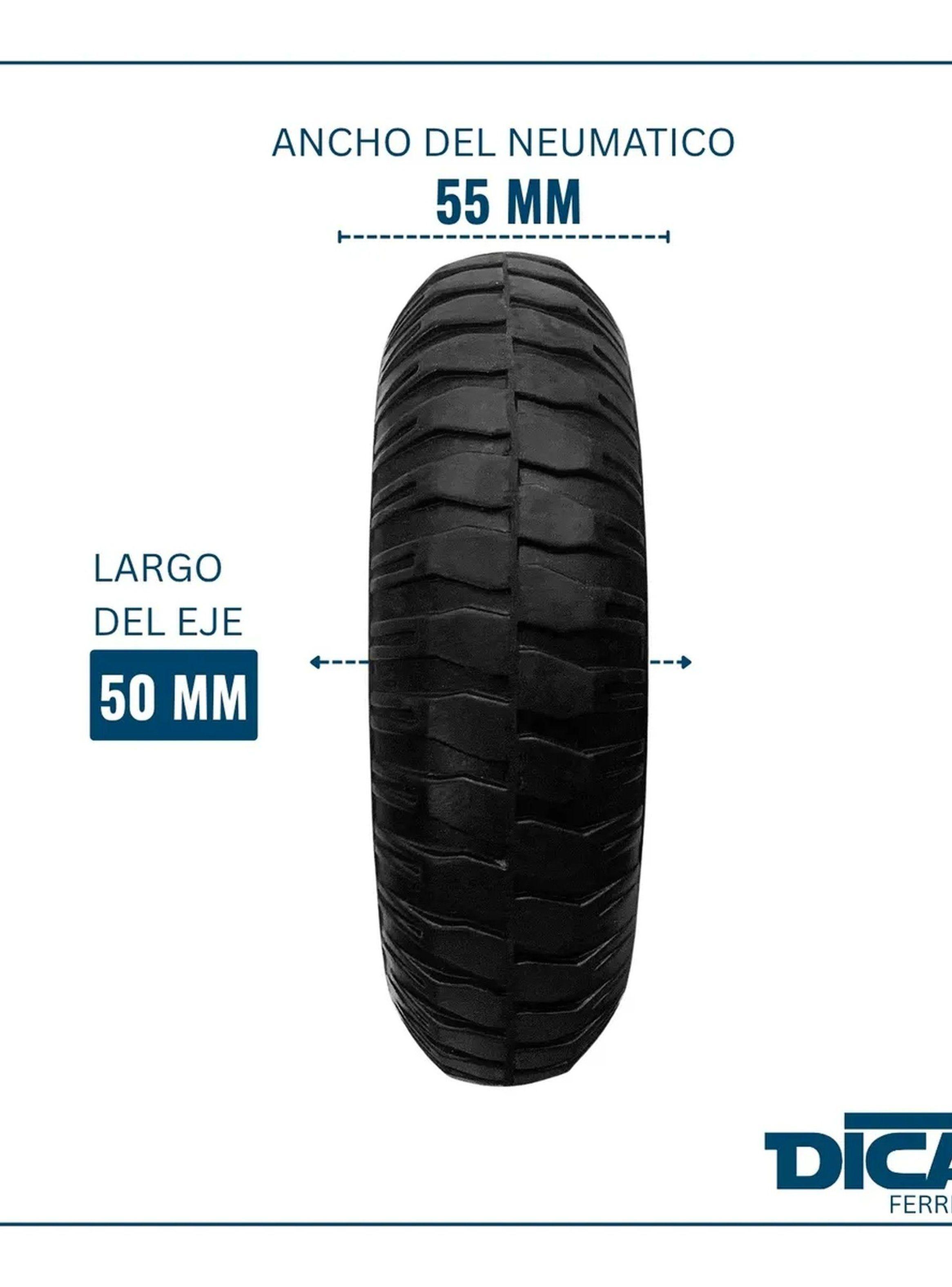 Ruedas Neumáticas 250-4 Con Rodamiento Eje Metal Rojo-4