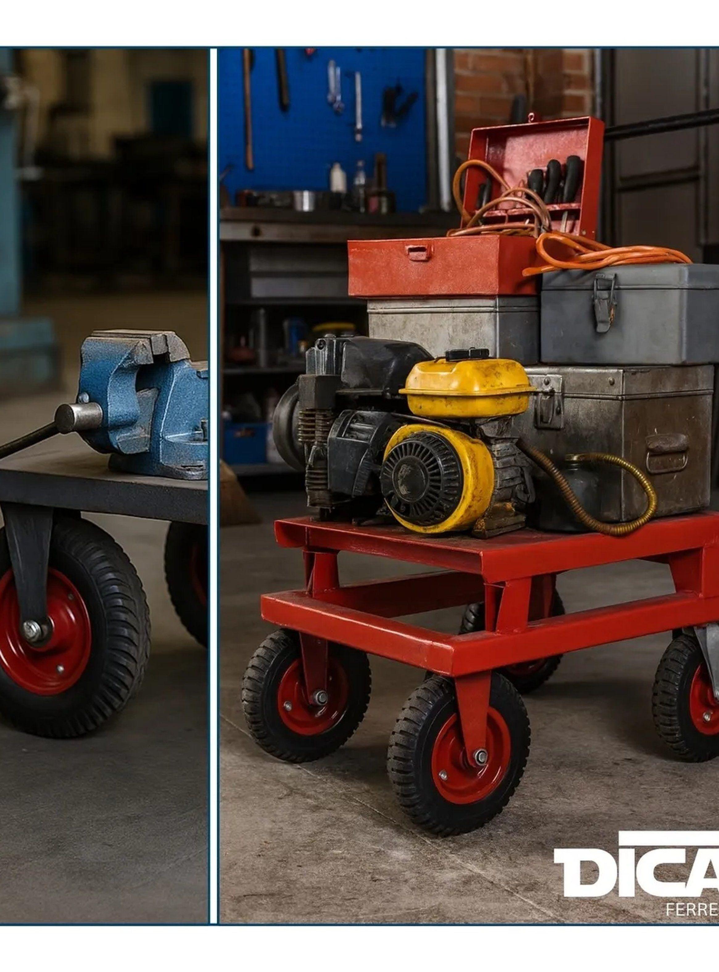 Ruedas Neumáticas 250-4 Con Rodamiento Eje Metal Rojo-5