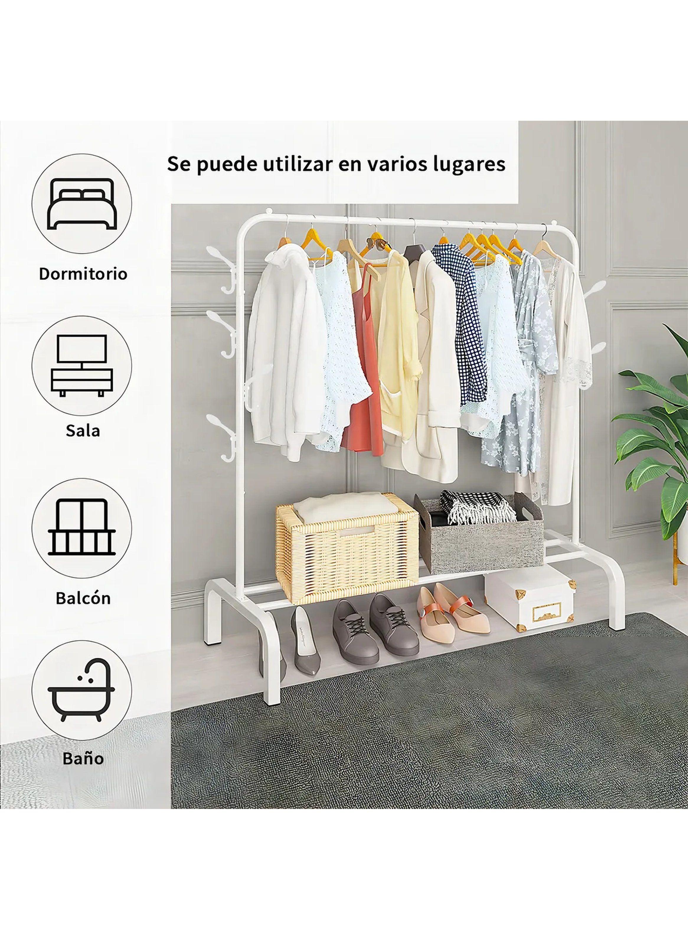 Perchero Multifuncional Acero Blanco 25mm Resistente 25kg-5