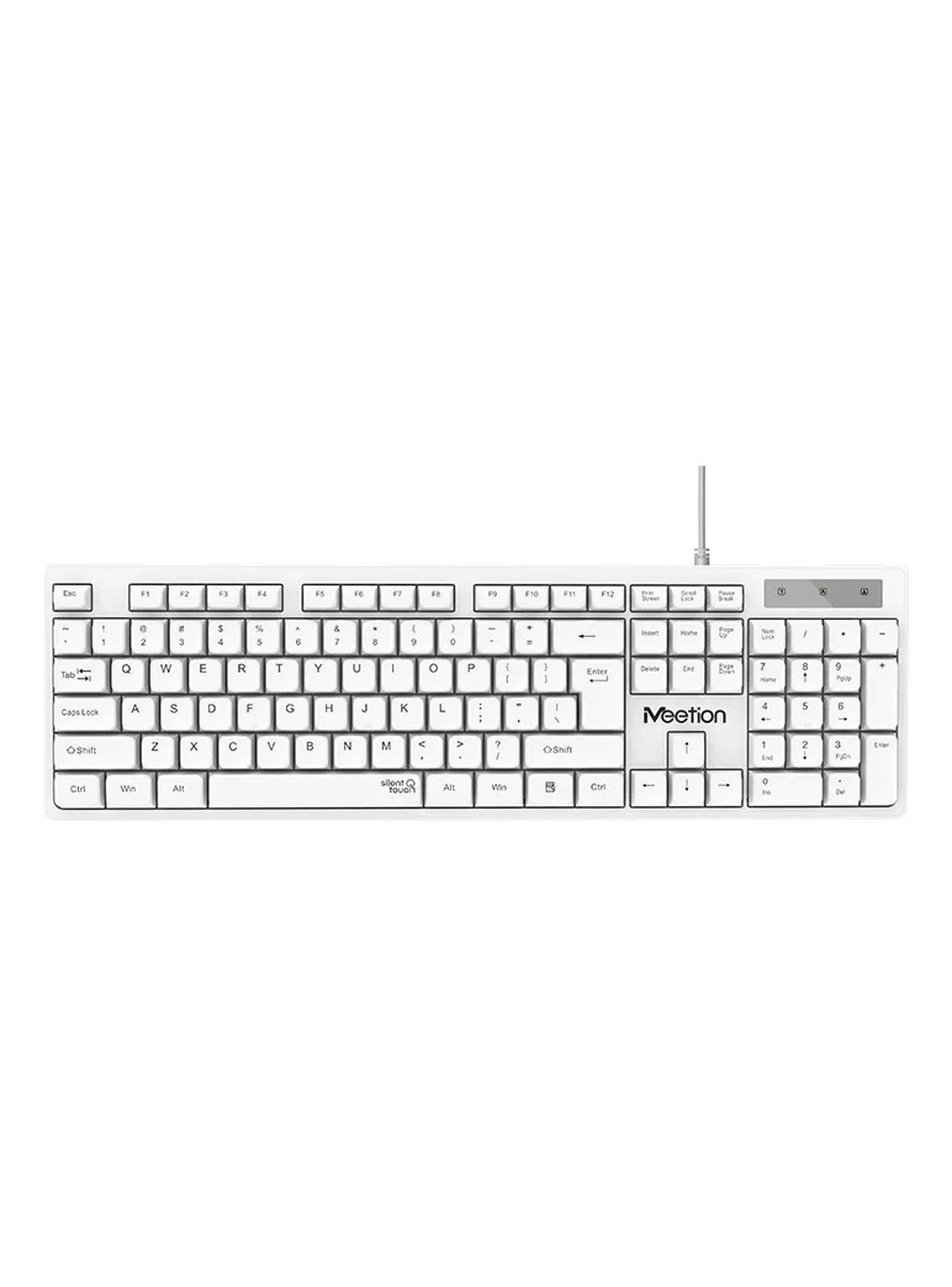 Teclado Alámbrico USB Diseño Compacto Color Blanco-0