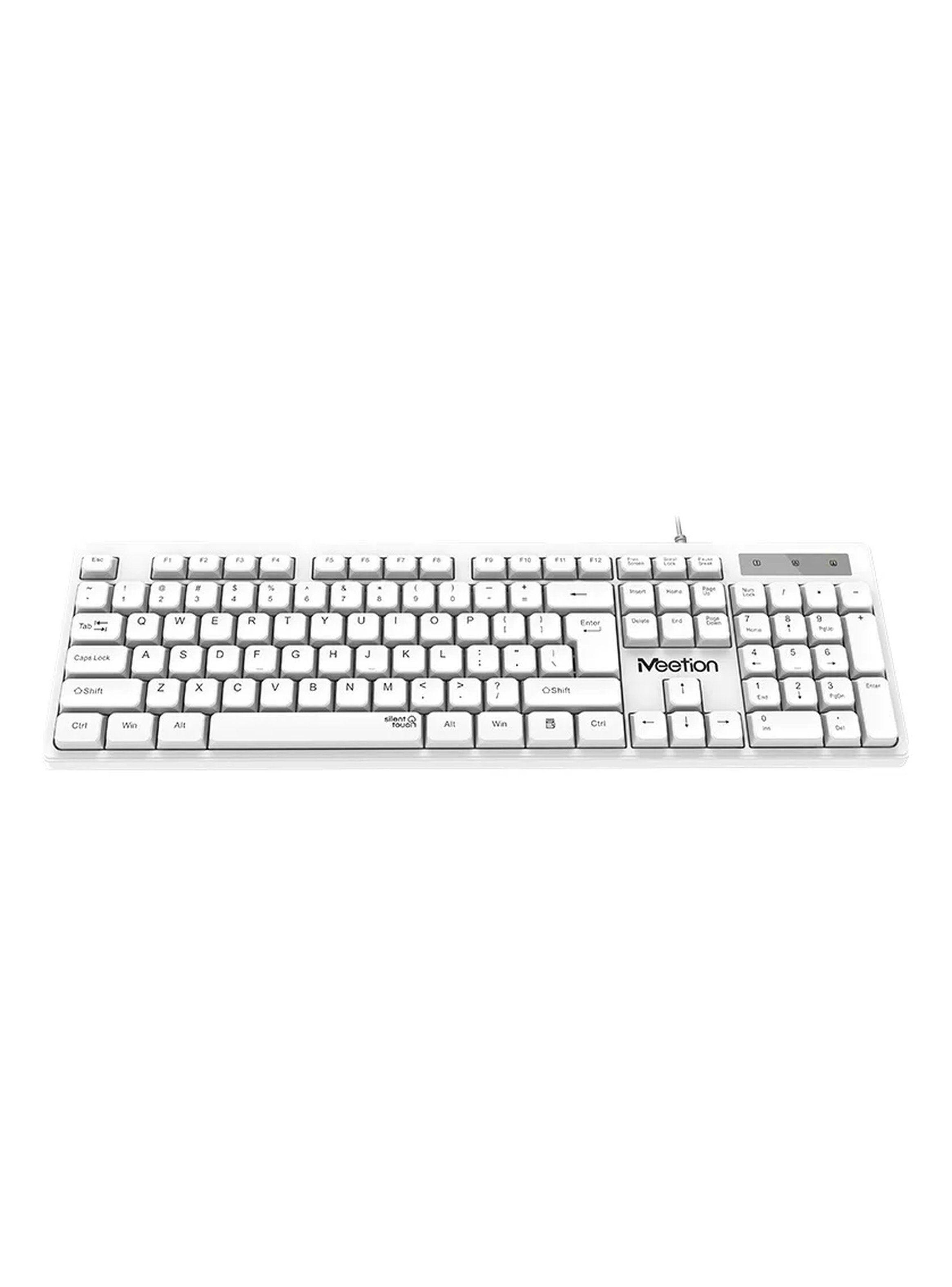 Teclado Alámbrico USB Diseño Compacto Color Blanco-2