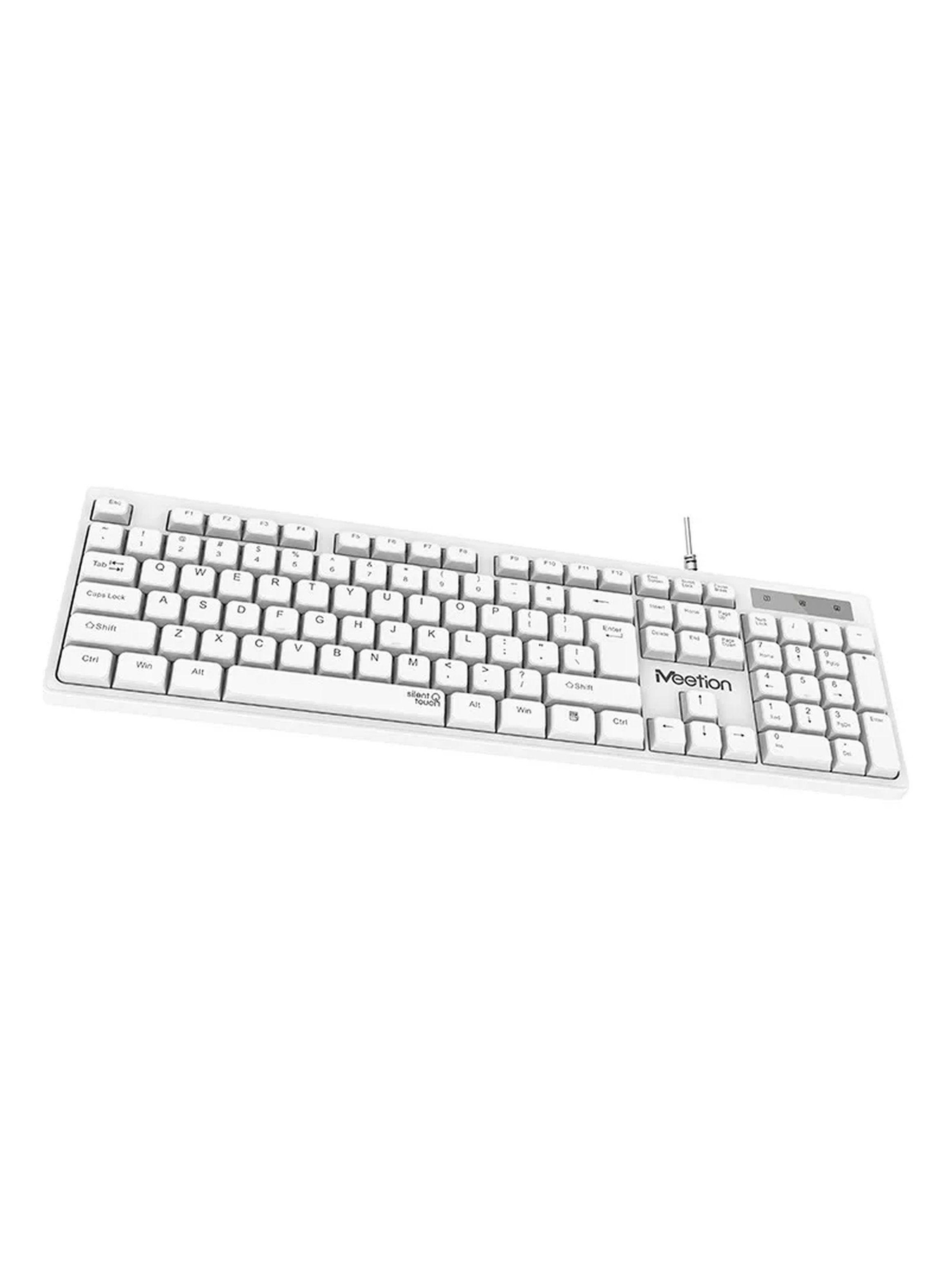 Teclado Alámbrico USB Diseño Compacto Color Blanco-4