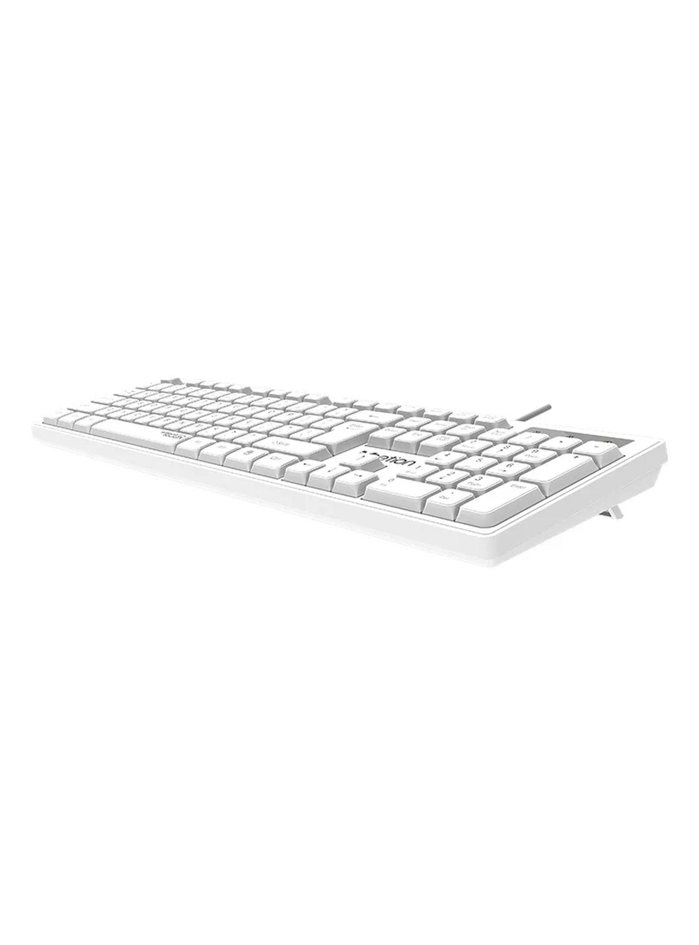 Teclado Alámbrico USB Diseño Compacto Color Blanco-6