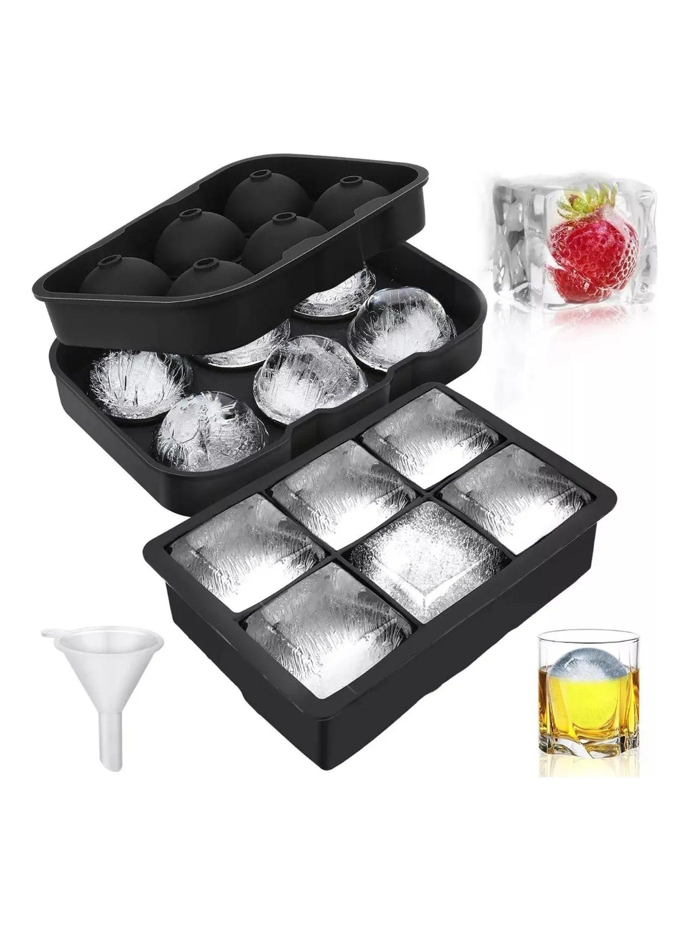 Molde de Silicona para Cubos y Esferas de Hielo Negro-0