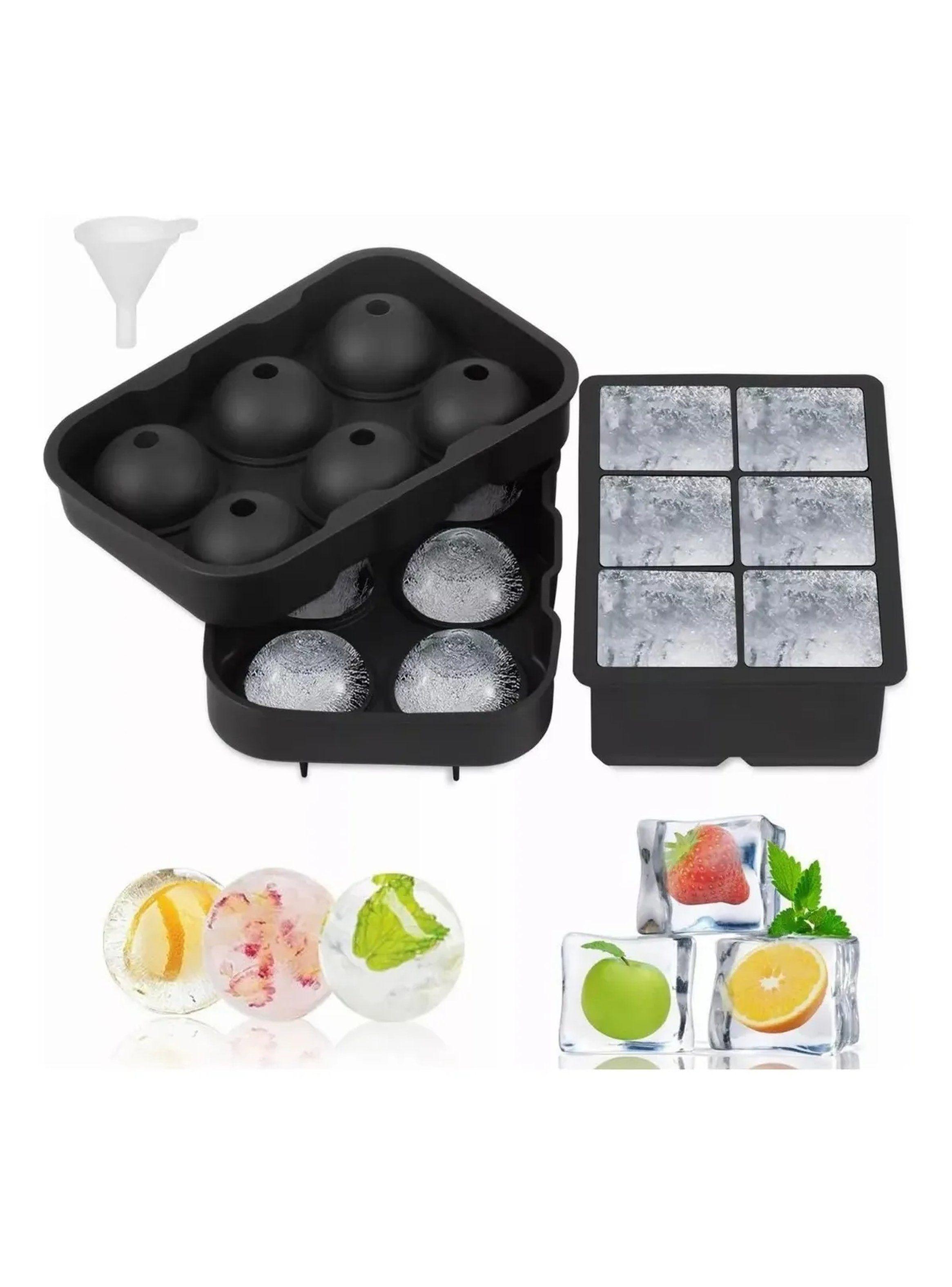 Molde de Silicona para Cubos y Esferas de Hielo Negro-1