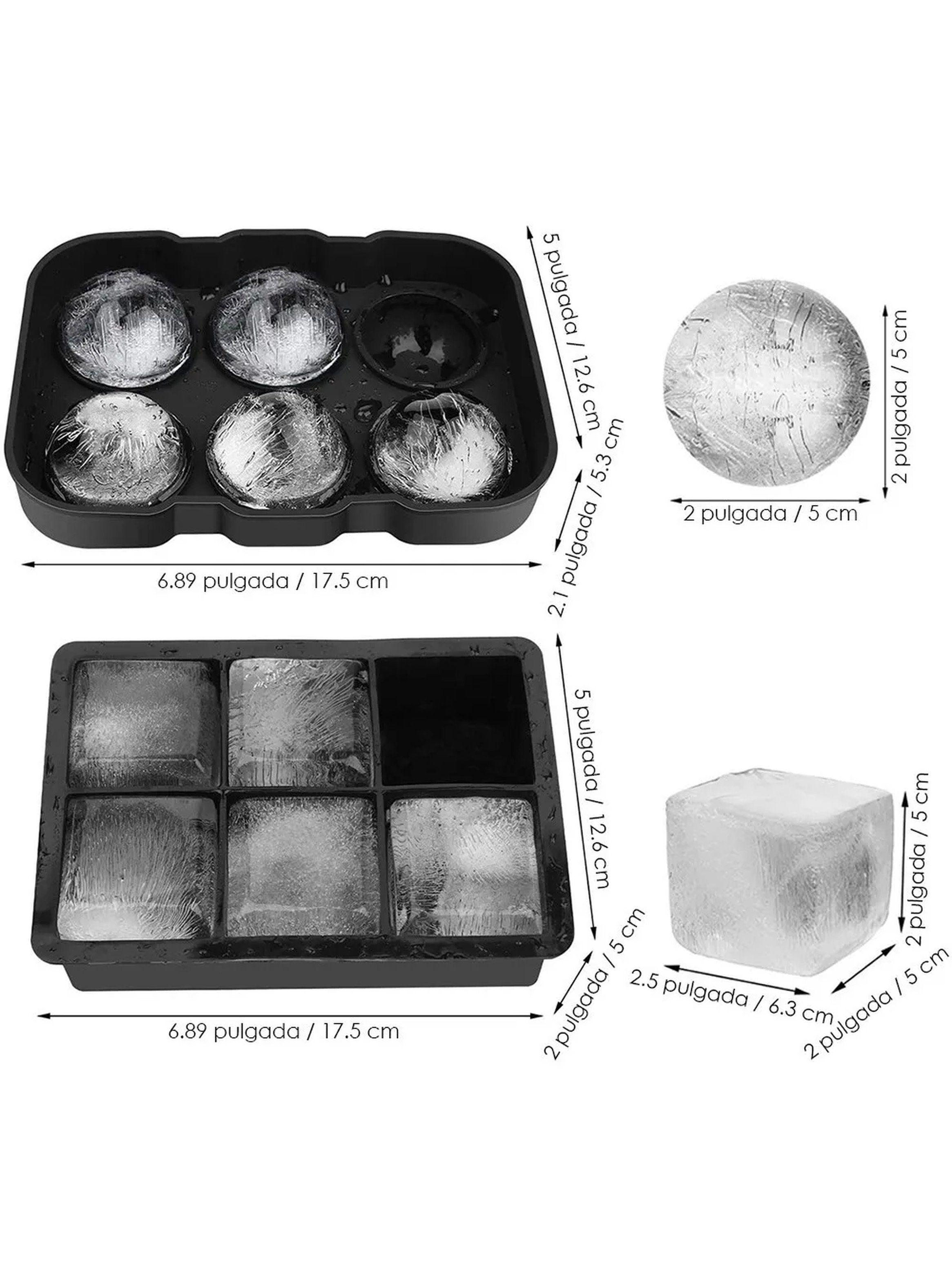 Molde de Silicona para Cubos y Esferas de Hielo Negro-3