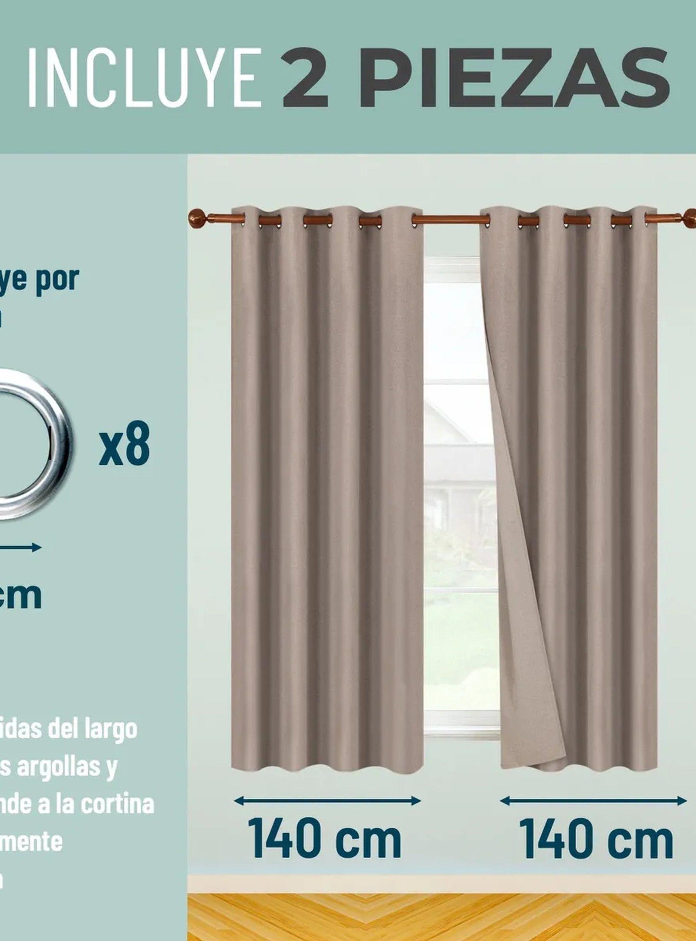 Cortinas Blackout 100% Opacas Tela Texturizada Beige-3