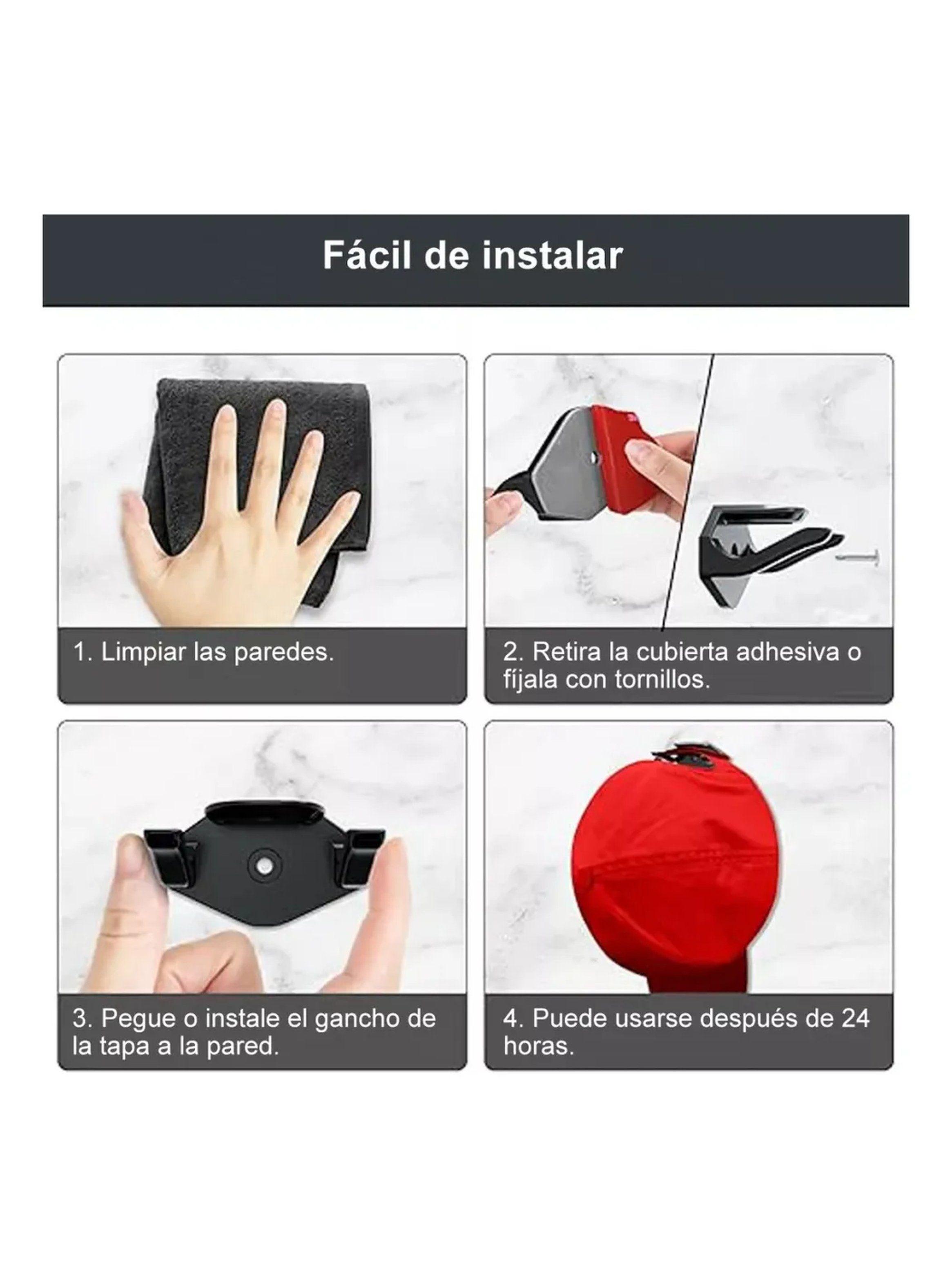 Ganchos para Sombreros Adhesivos y Atornillables Dual Uso 12 Piezas-3