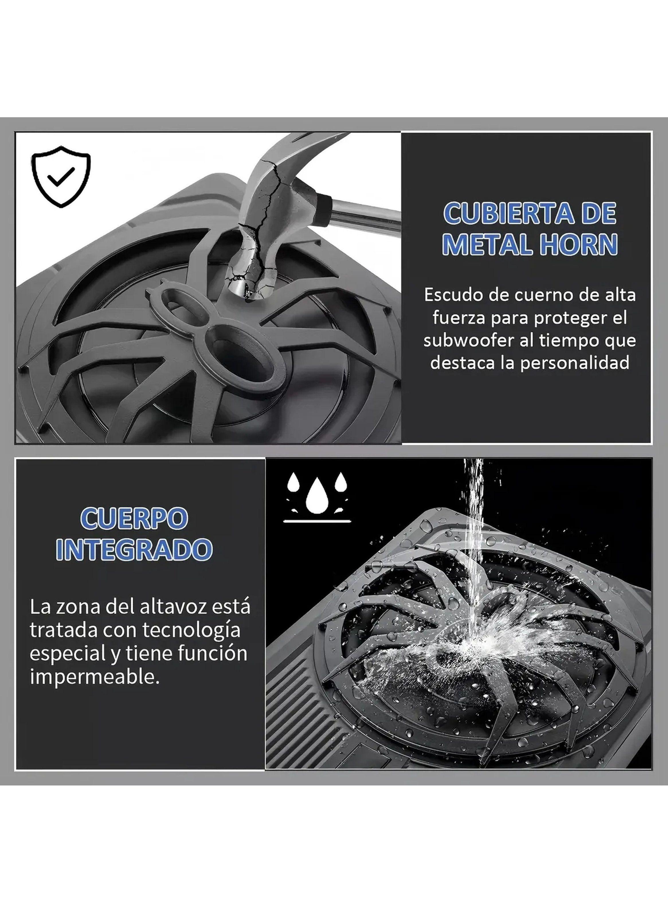 Subwoofer Automotriz 10 Pulgadas 800W LED Multicolor-8