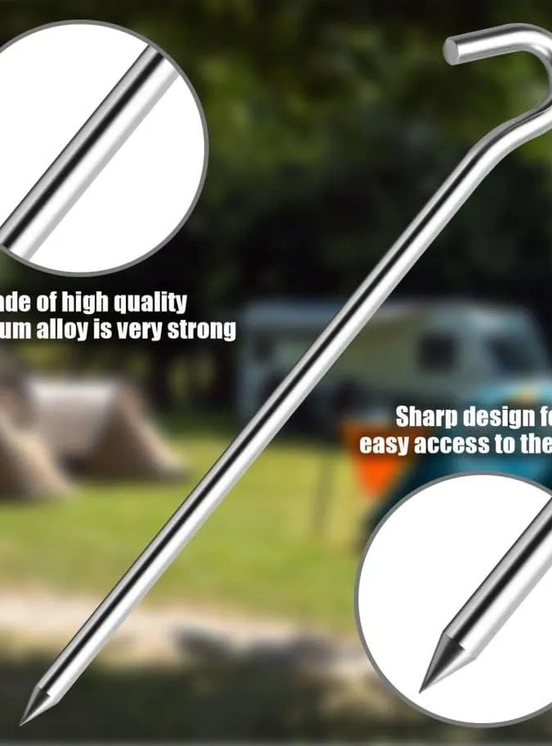 Estacas de Tienda de Campaña Acero Inoxidable Resistentes 30cm-3