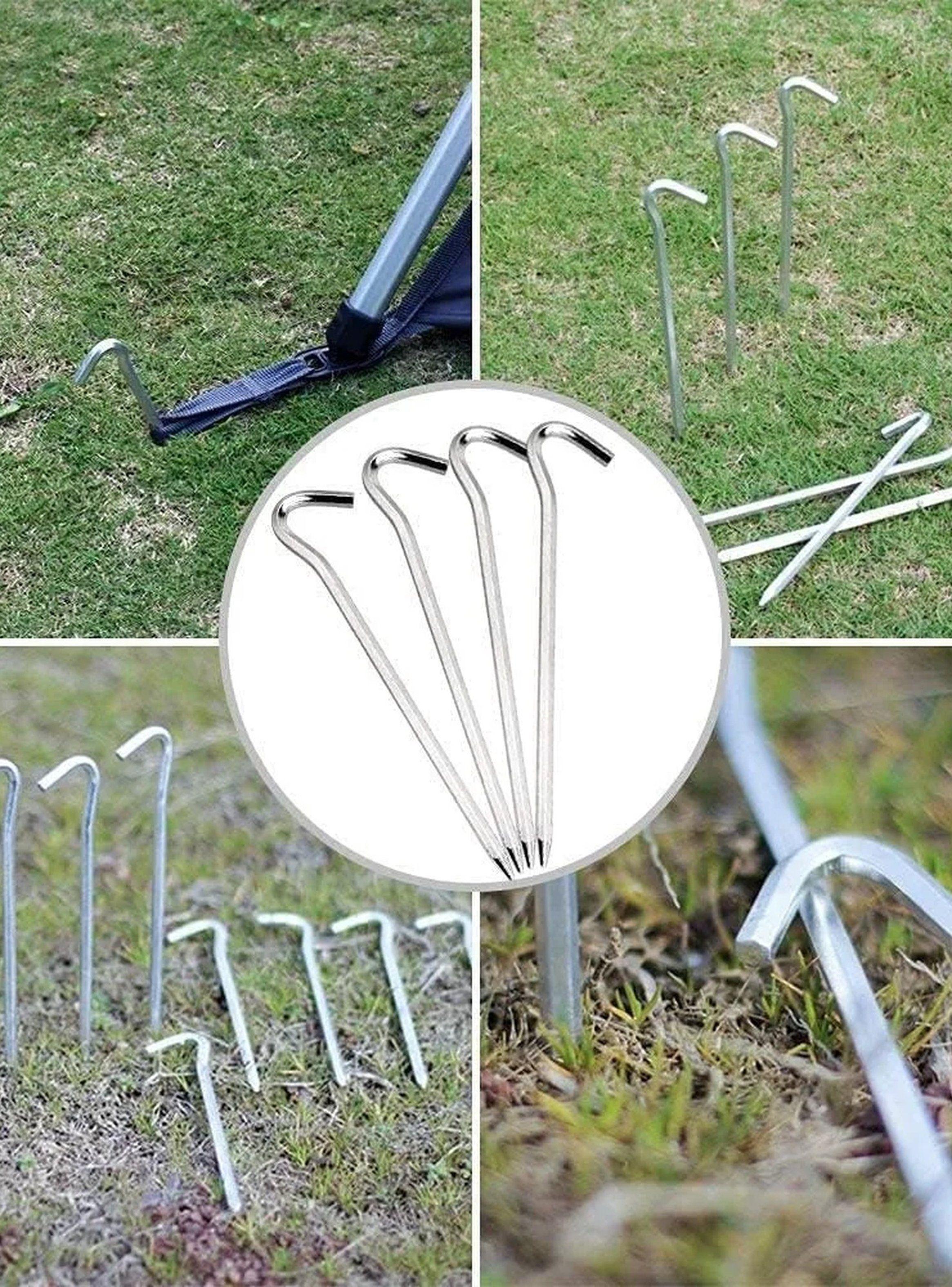 Estacas de Tienda de Campaña Acero Inoxidable Resistentes 30cm-6