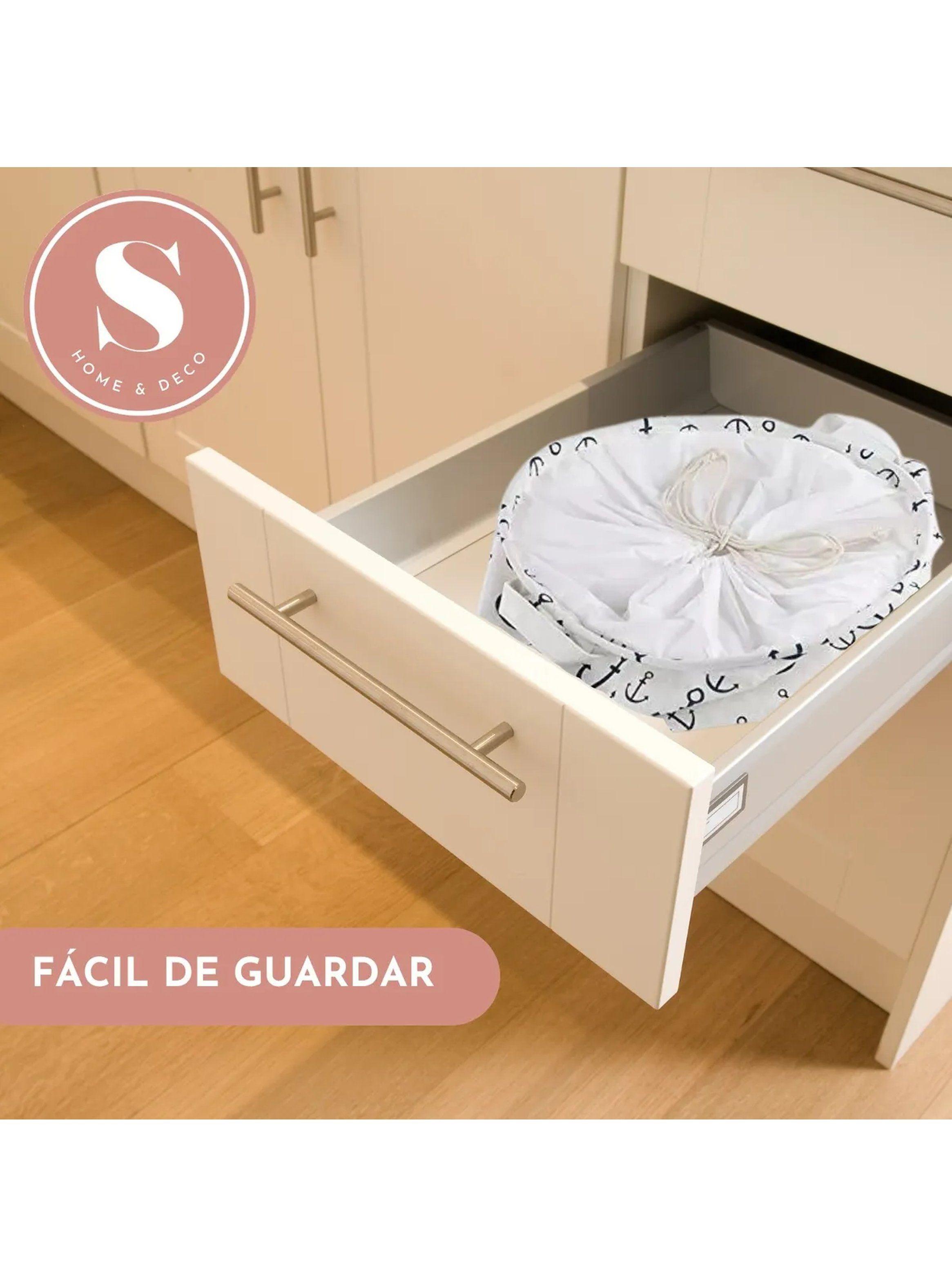 Cesto de Ropa Plegable Tela Impresa Diseño Anclas 45x35 cm-5