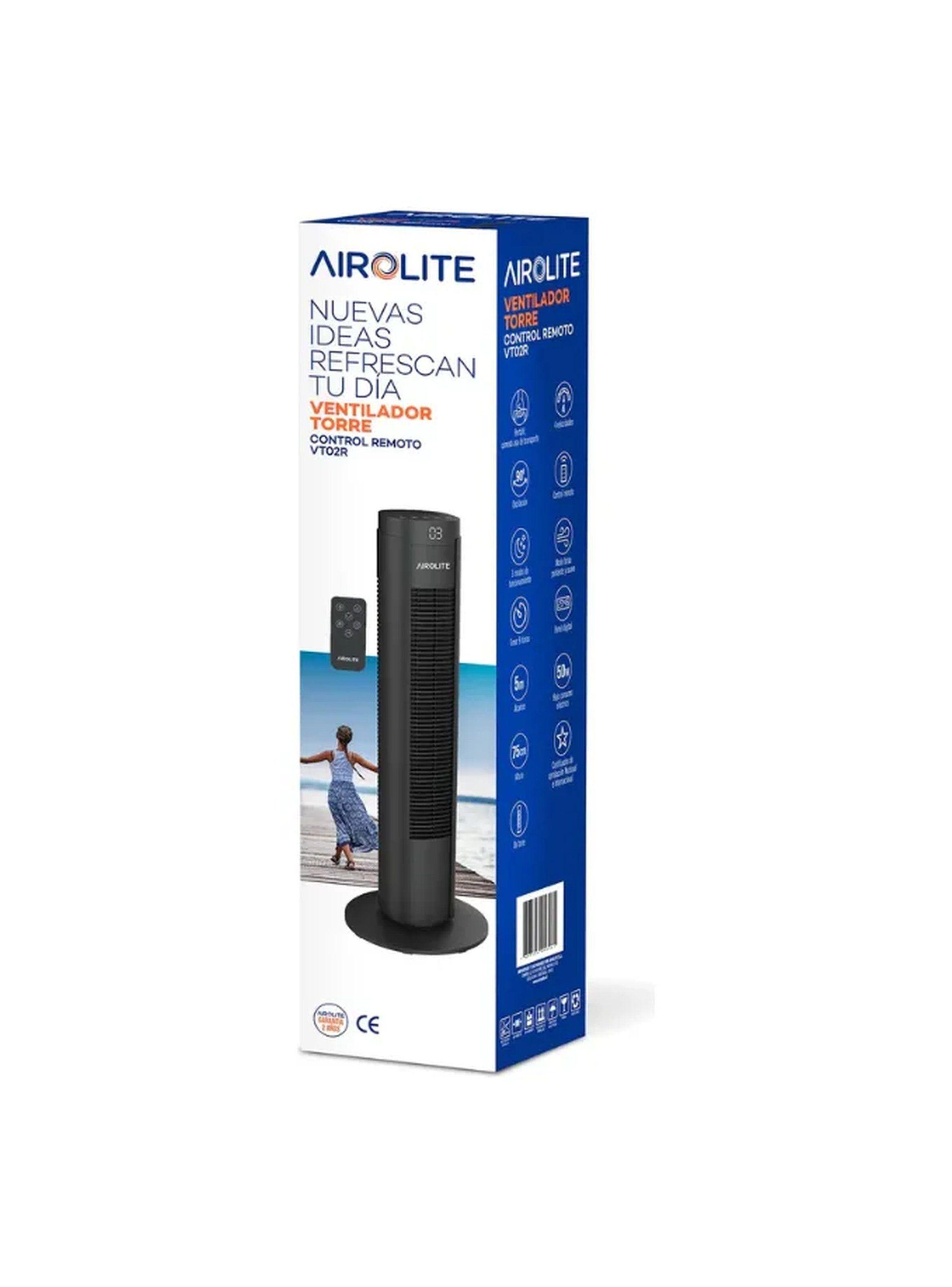 Ventilador Torre Silencioso Ajustable Control Remoto Negro-4