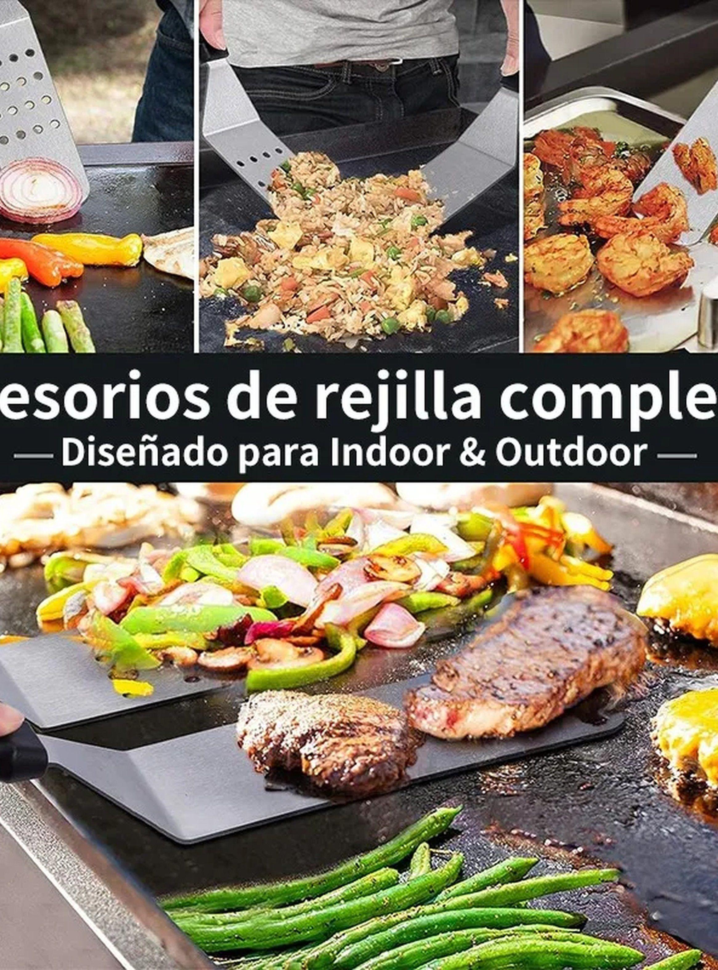 Set de Utensilios para Parrilla Acero Inoxidable 14 Piezas-5