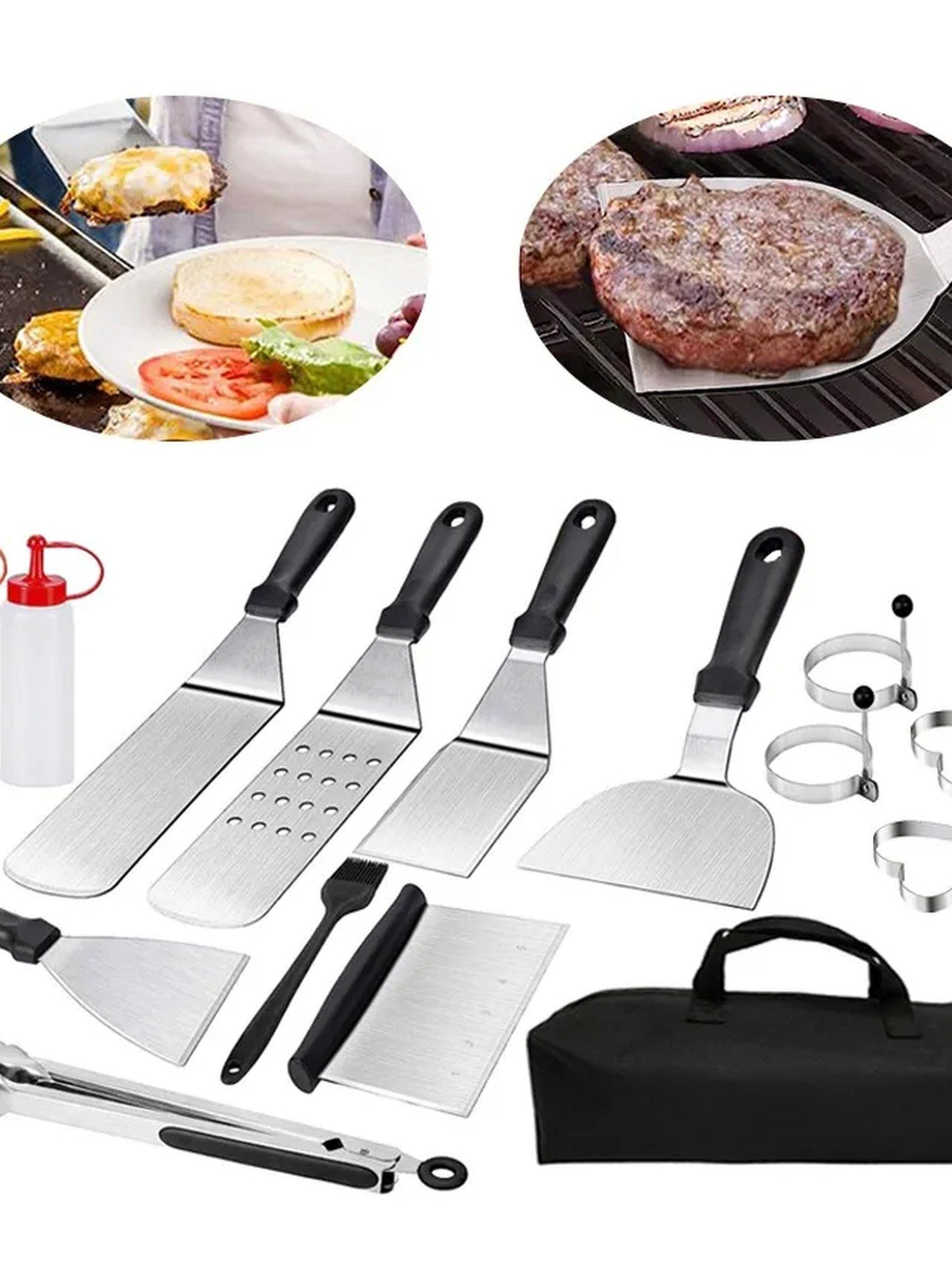 Set de Utensilios para Parrilla Acero Inoxidable 14 Piezas-8