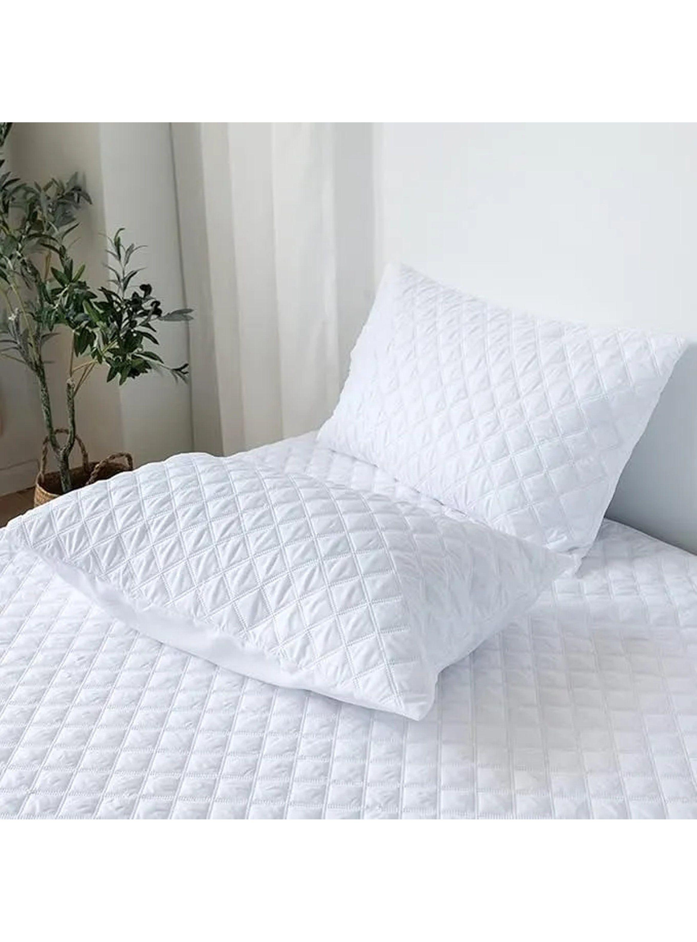 Protector de Colchón Impermeable Acolchado Transpirable Blanco-2