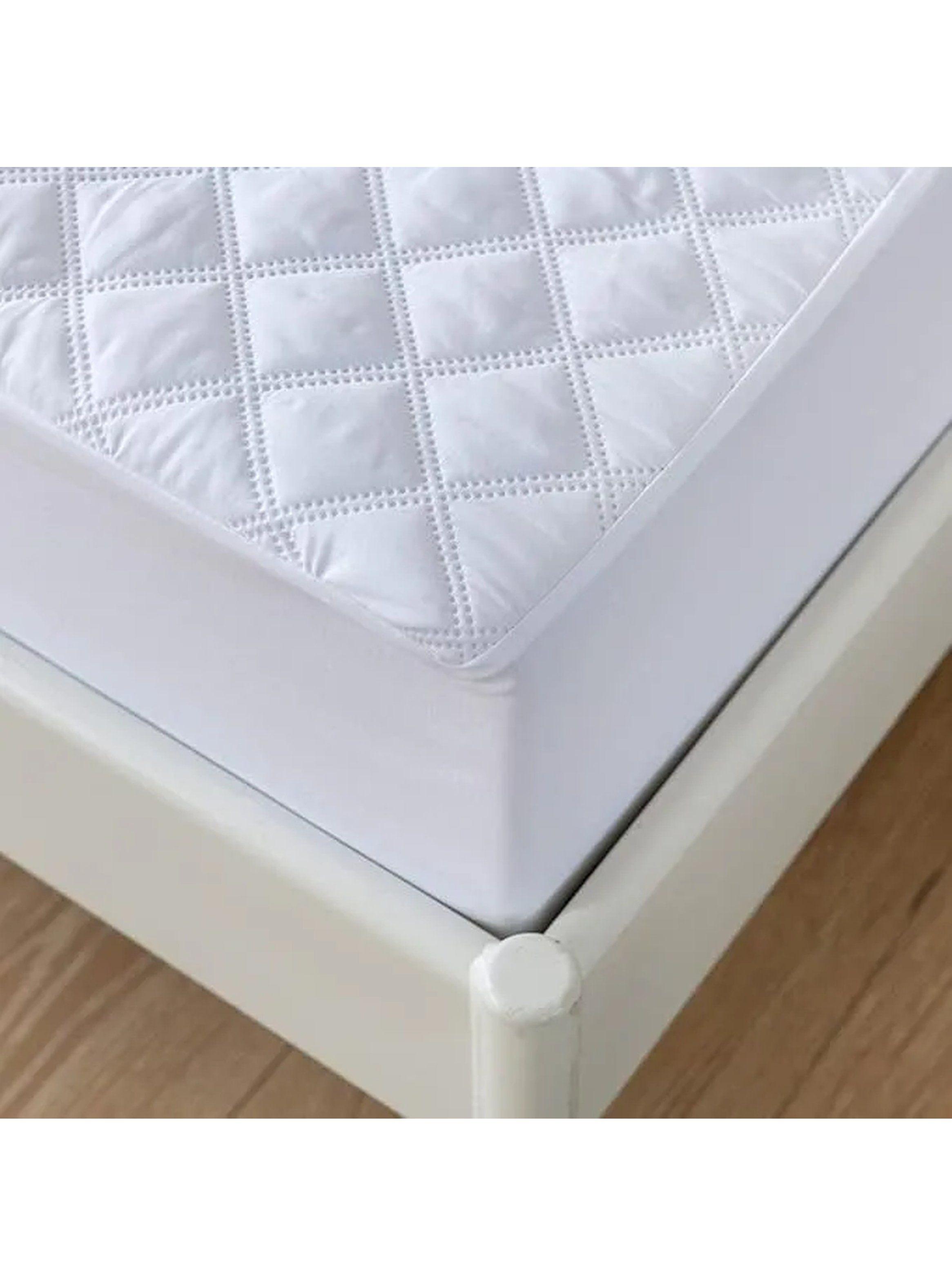 Protector de Colchón Impermeable Acolchado Transpirable Blanco-3