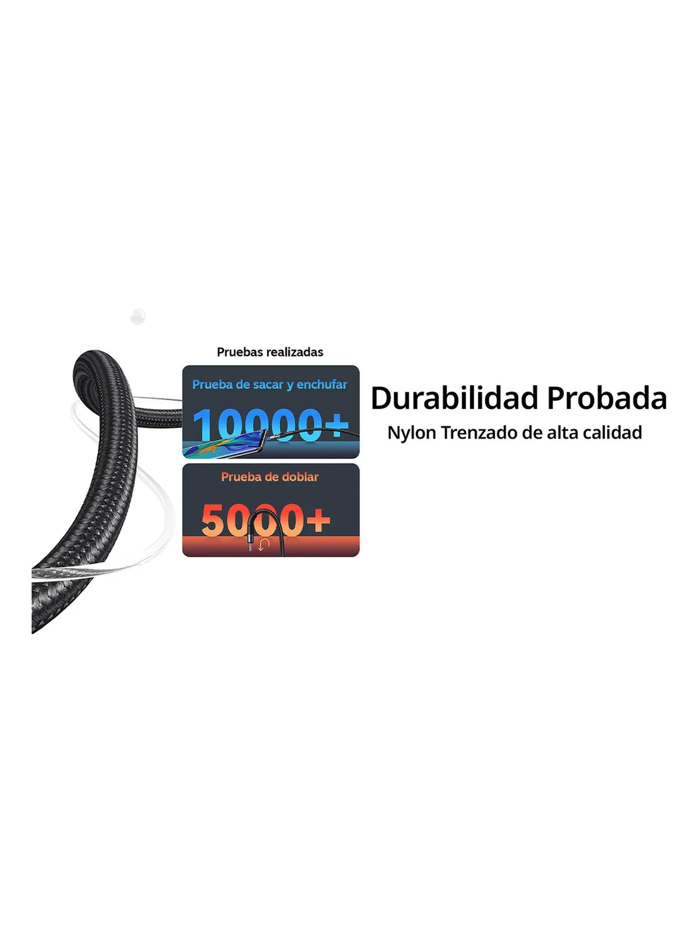 Cable de Carga USB-C 240W Nylon Trenzado Compatible iPhone y Android-6