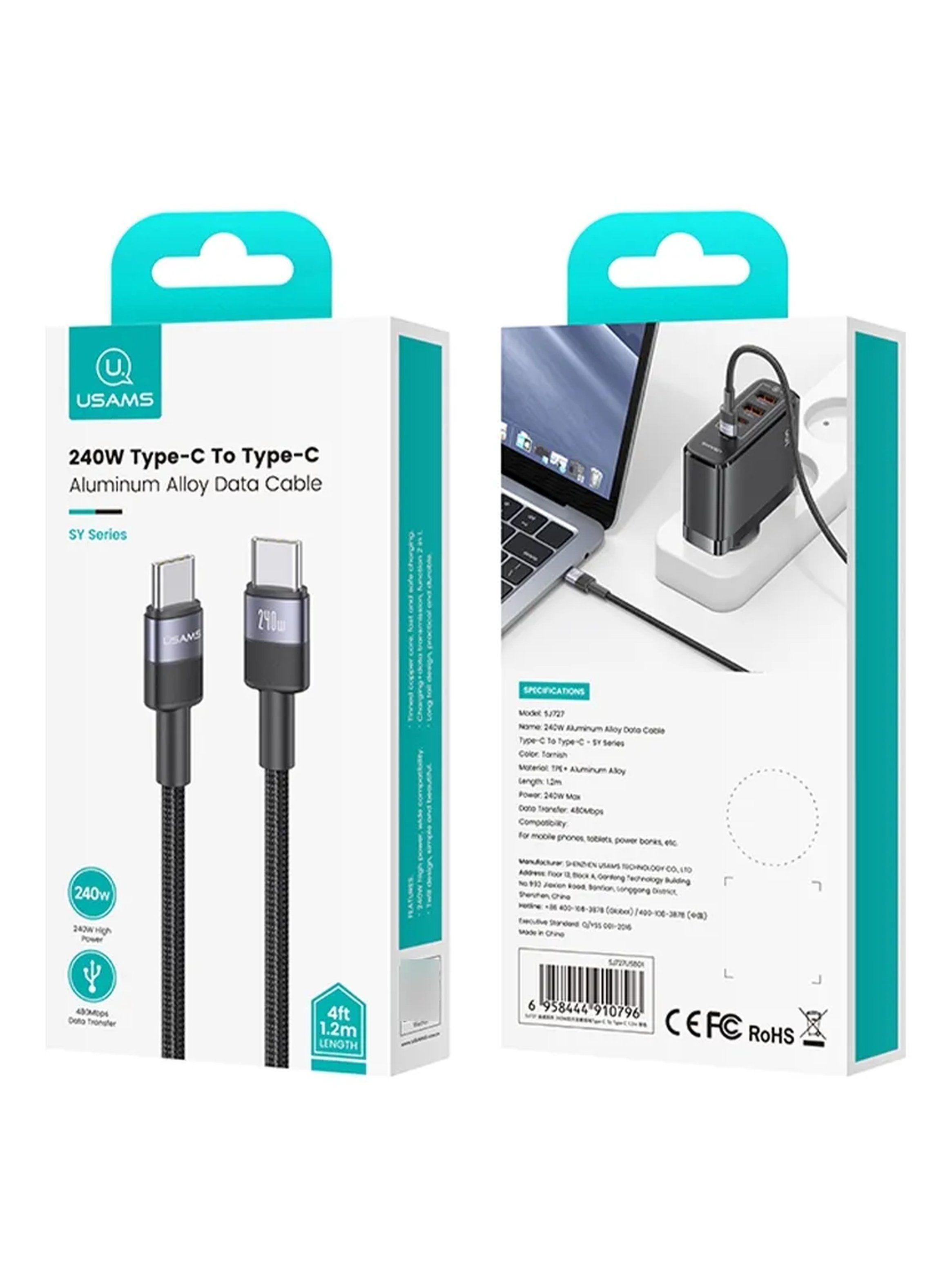Cable de Carga USB-C 240W Nylon Trenzado Compatible iPhone y Android-8