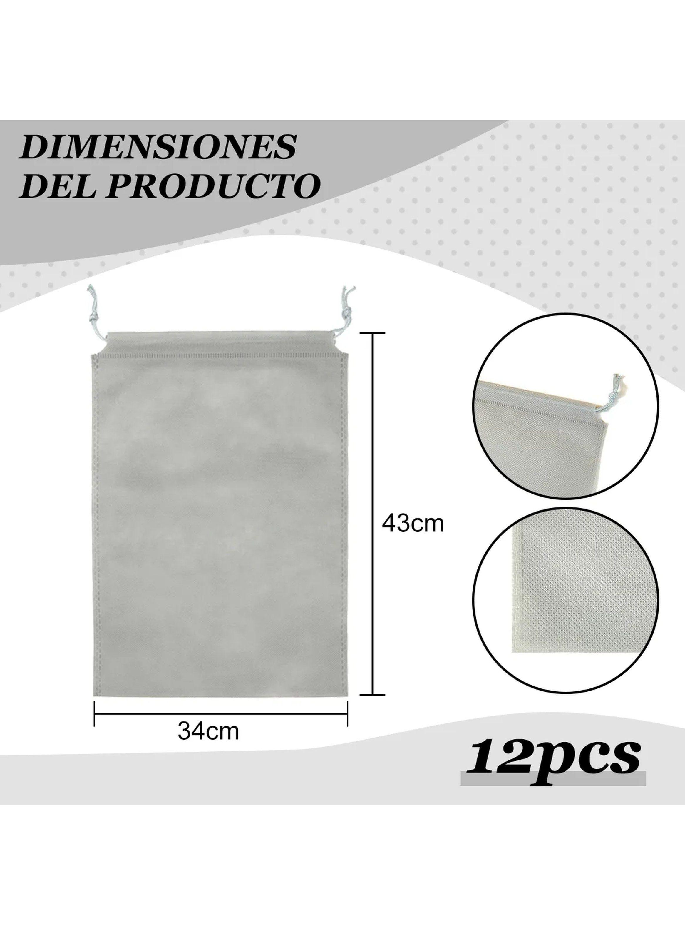 Bolsas de Tela para Zapatos 43x34 cm Gris 12 Piezas Reutilizables -1