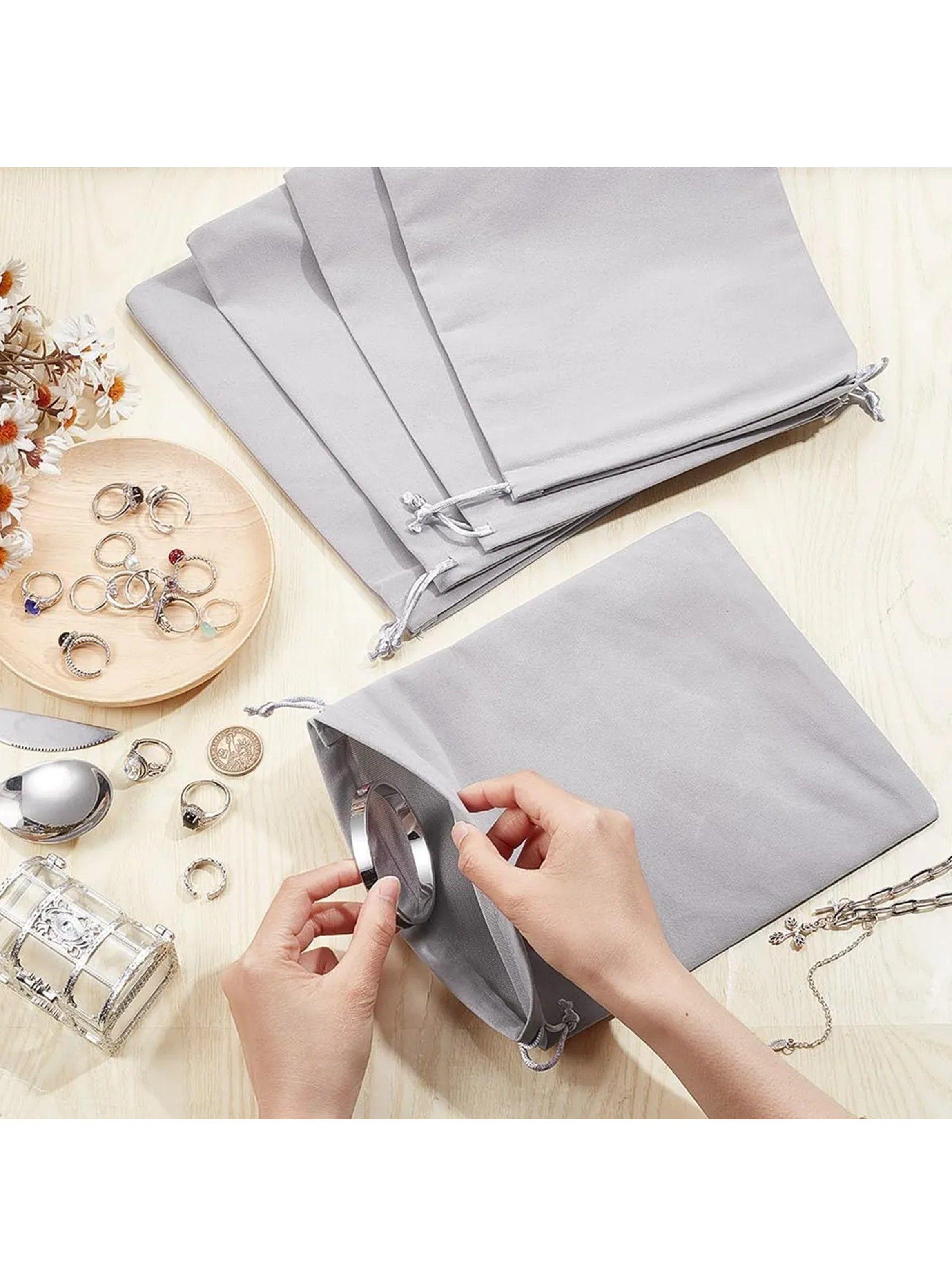 Bolsas de Tela para Zapatos 43x34 cm Gris 12 Piezas Reutilizables -3