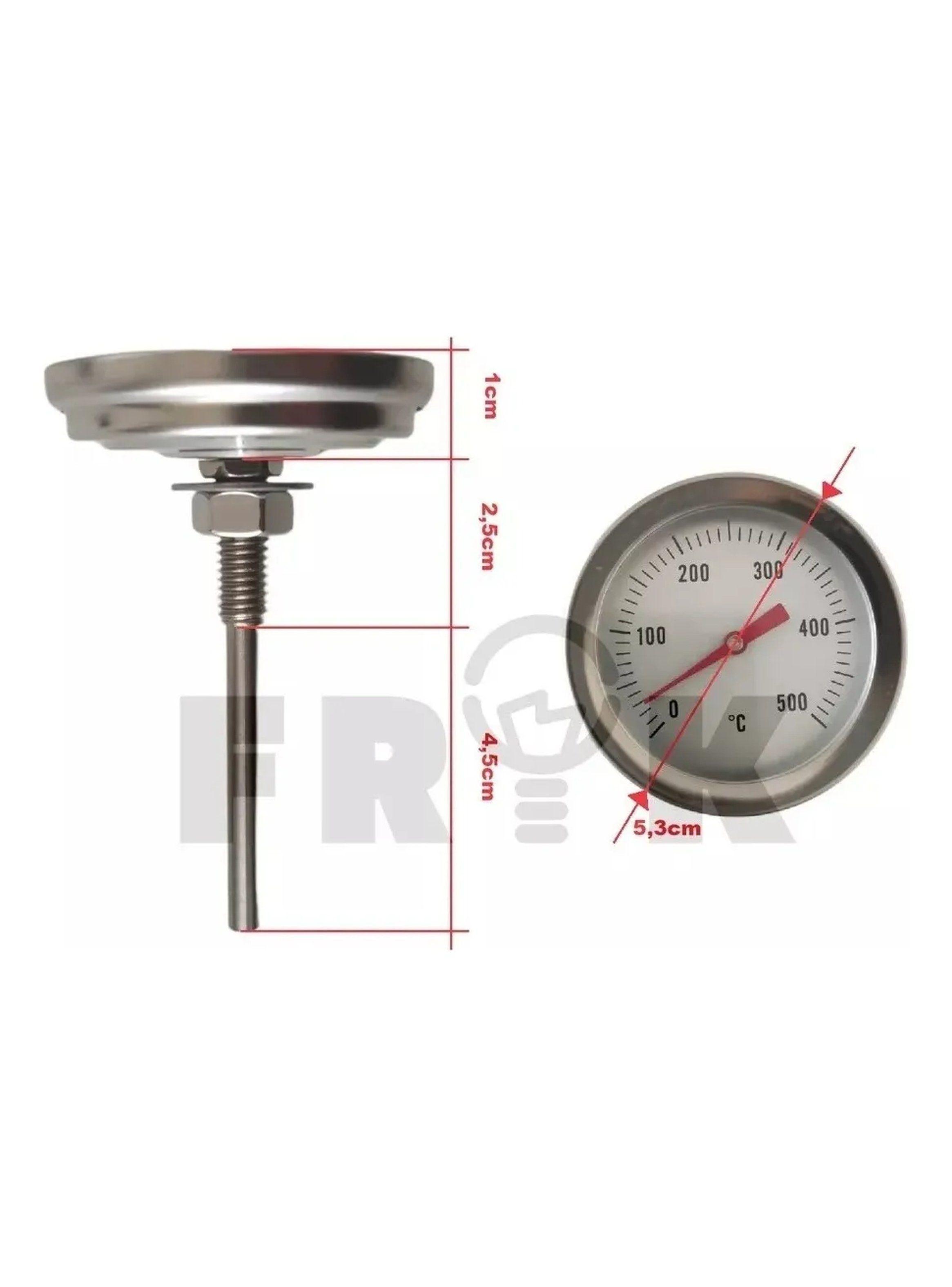 Termómetro Analógico de Acero Inoxidable 0°C a 500°C-2