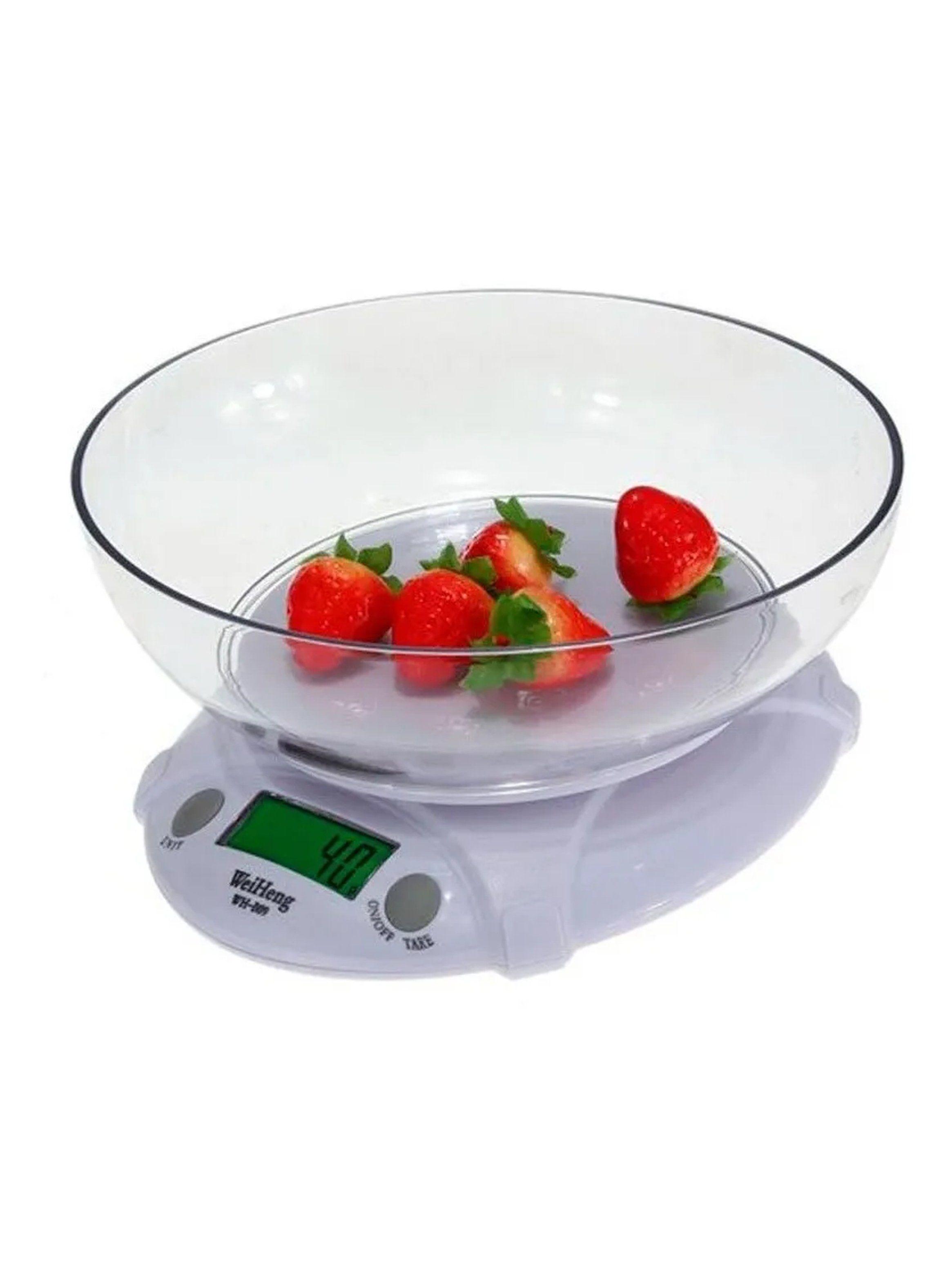Báscula Digital de Cocina 5 kg Pantalla LCD Blanca-0