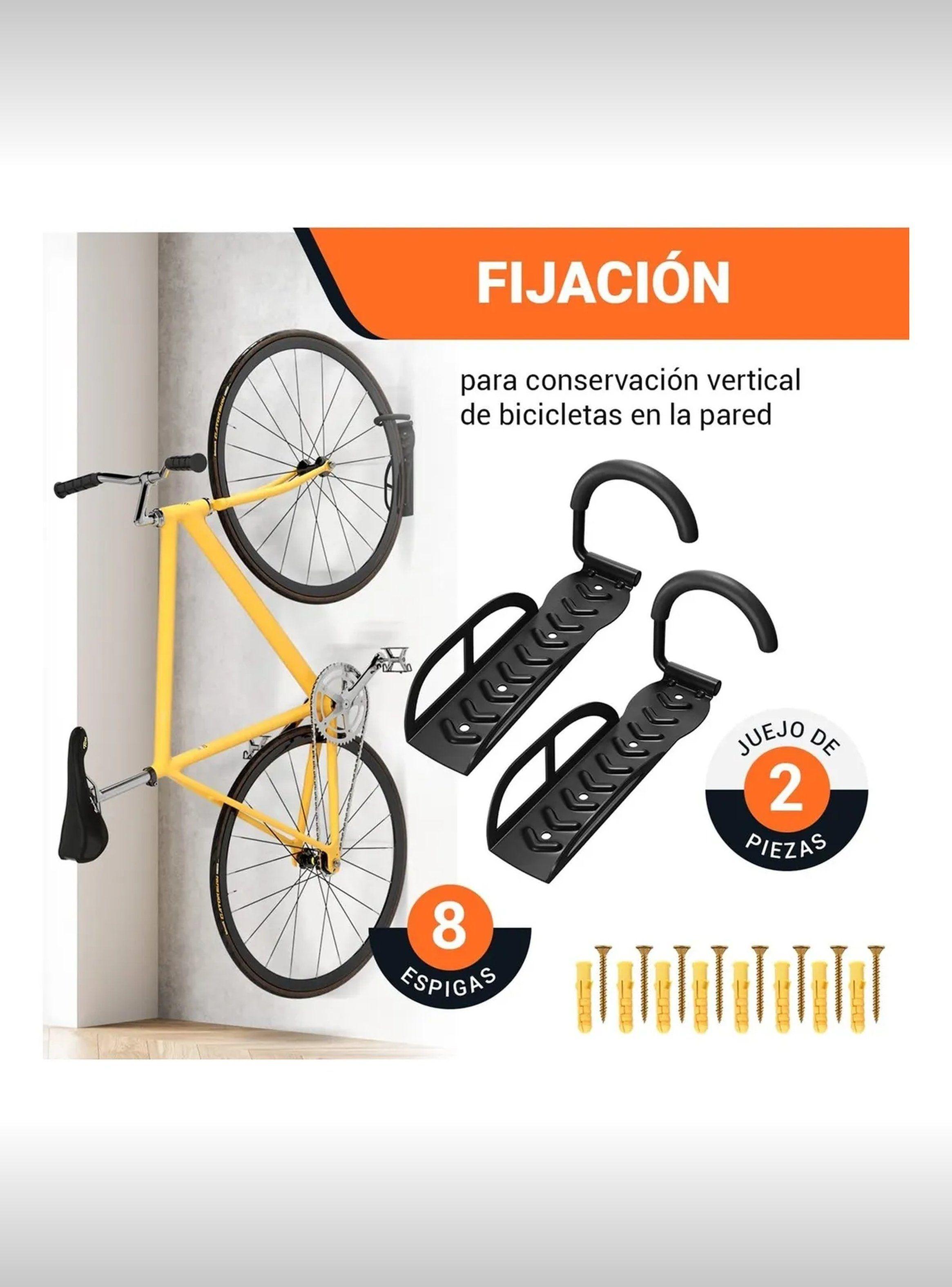 Soporte de Bicicleta de Pared Vertical Juego de 2 Piezas Negro-1