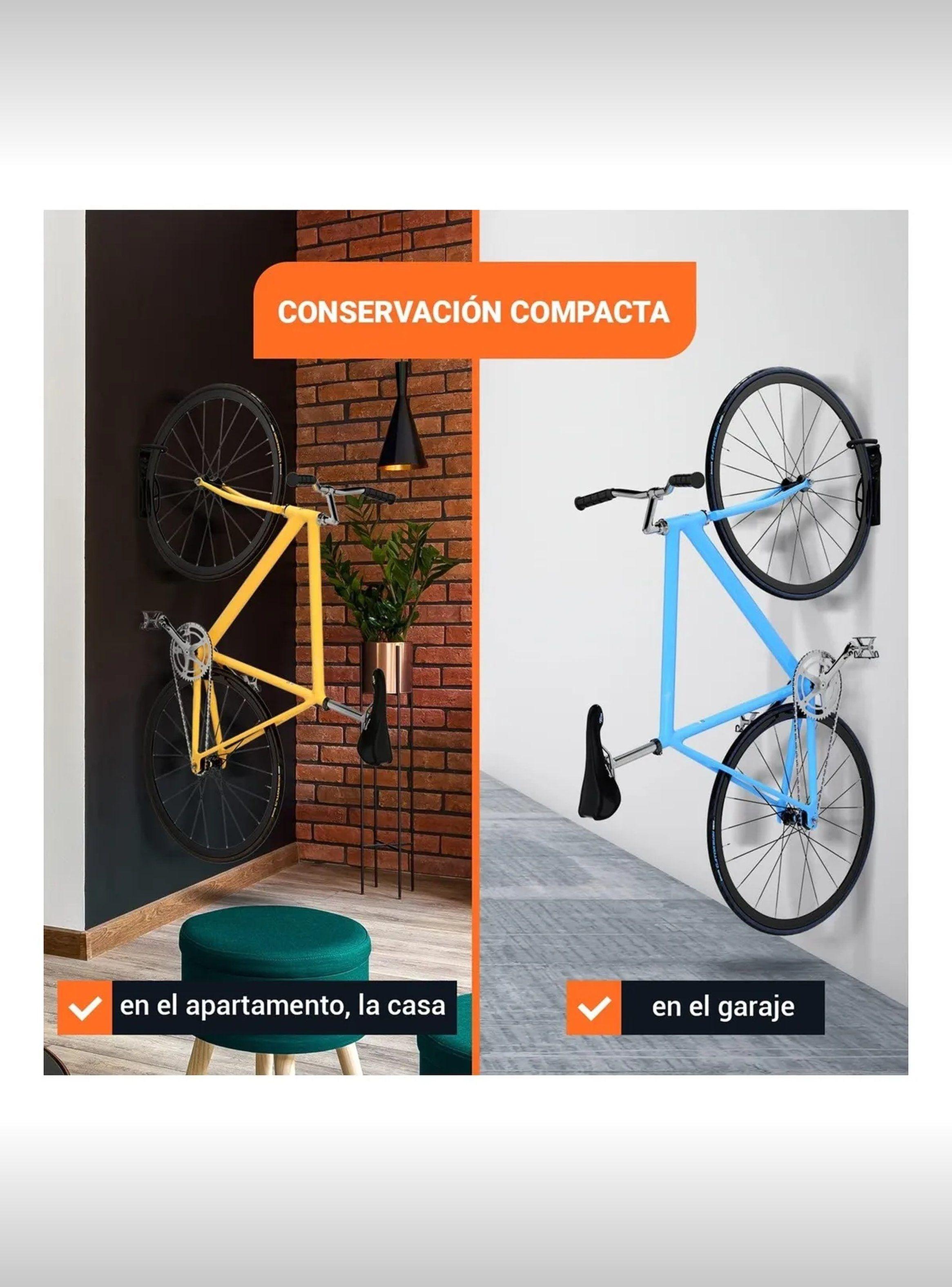 Soporte de Bicicleta de Pared Vertical Juego de 2 Piezas Negro-2