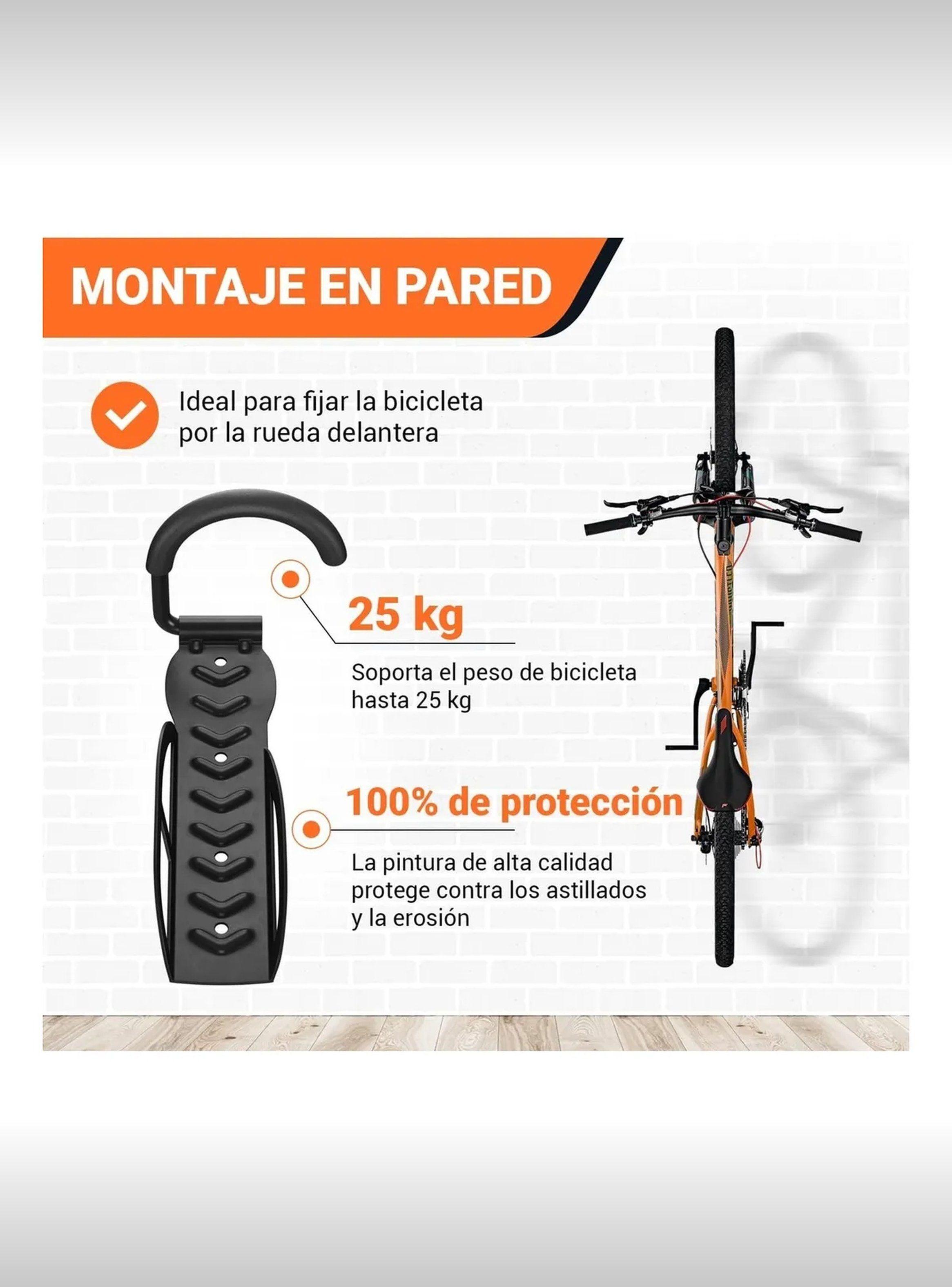 Soporte de Bicicleta de Pared Vertical Juego de 2 Piezas Negro-4