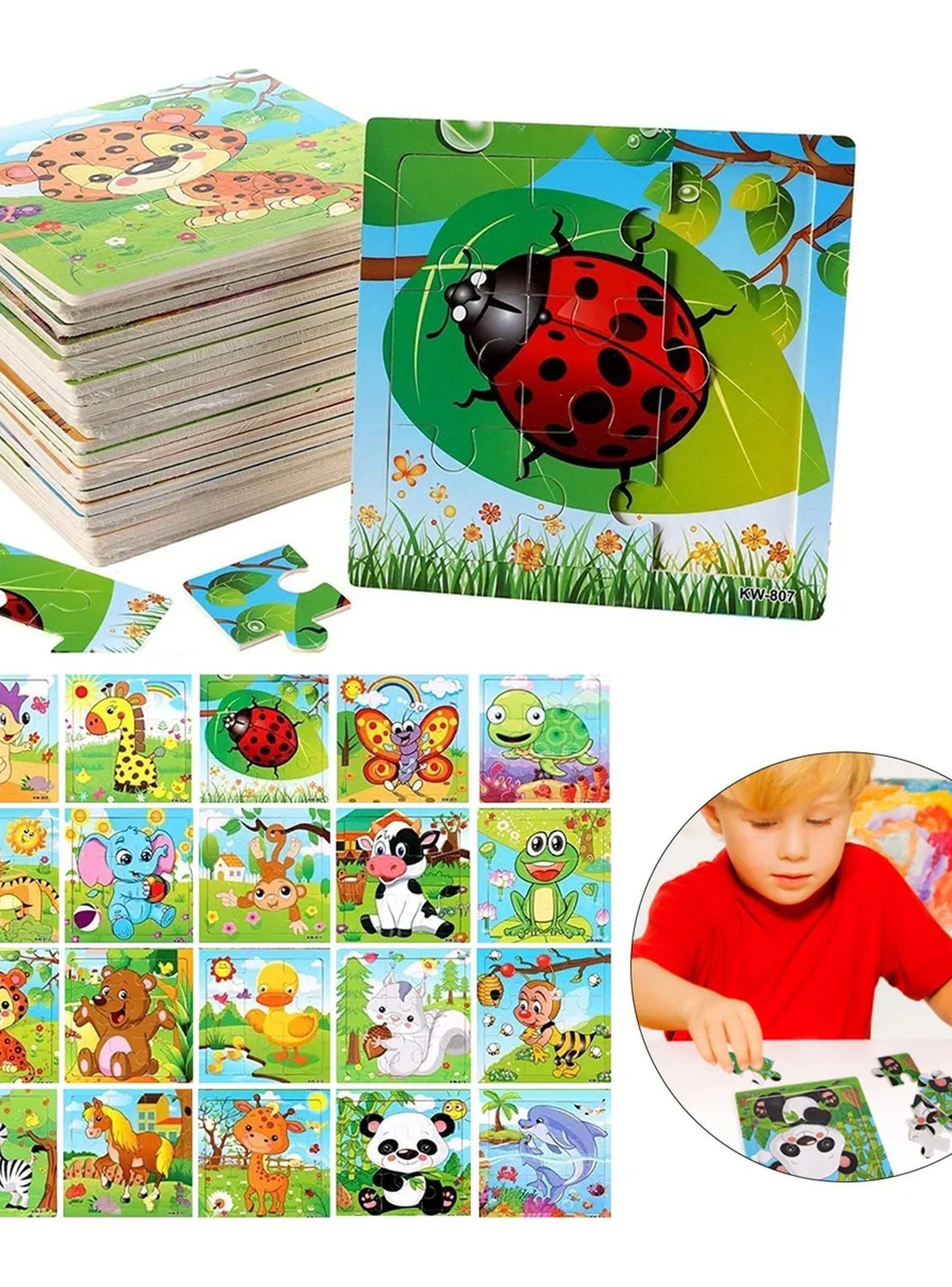 Rompecabezas Infantiles de Madera Animales Coloridos 36 Piezas-2