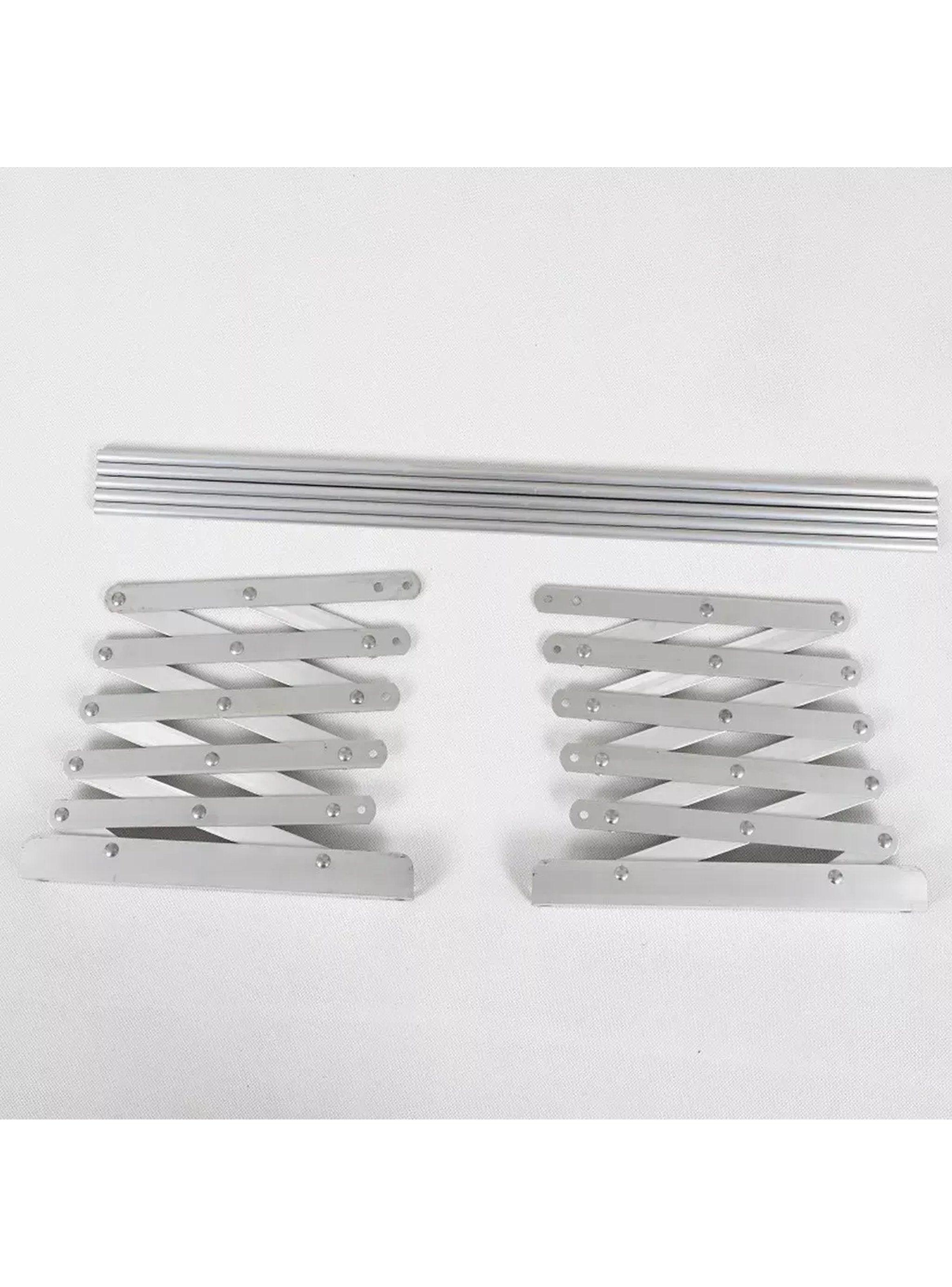 Tendedero Retráctil Plegable de Pared de Metal Blanco-5