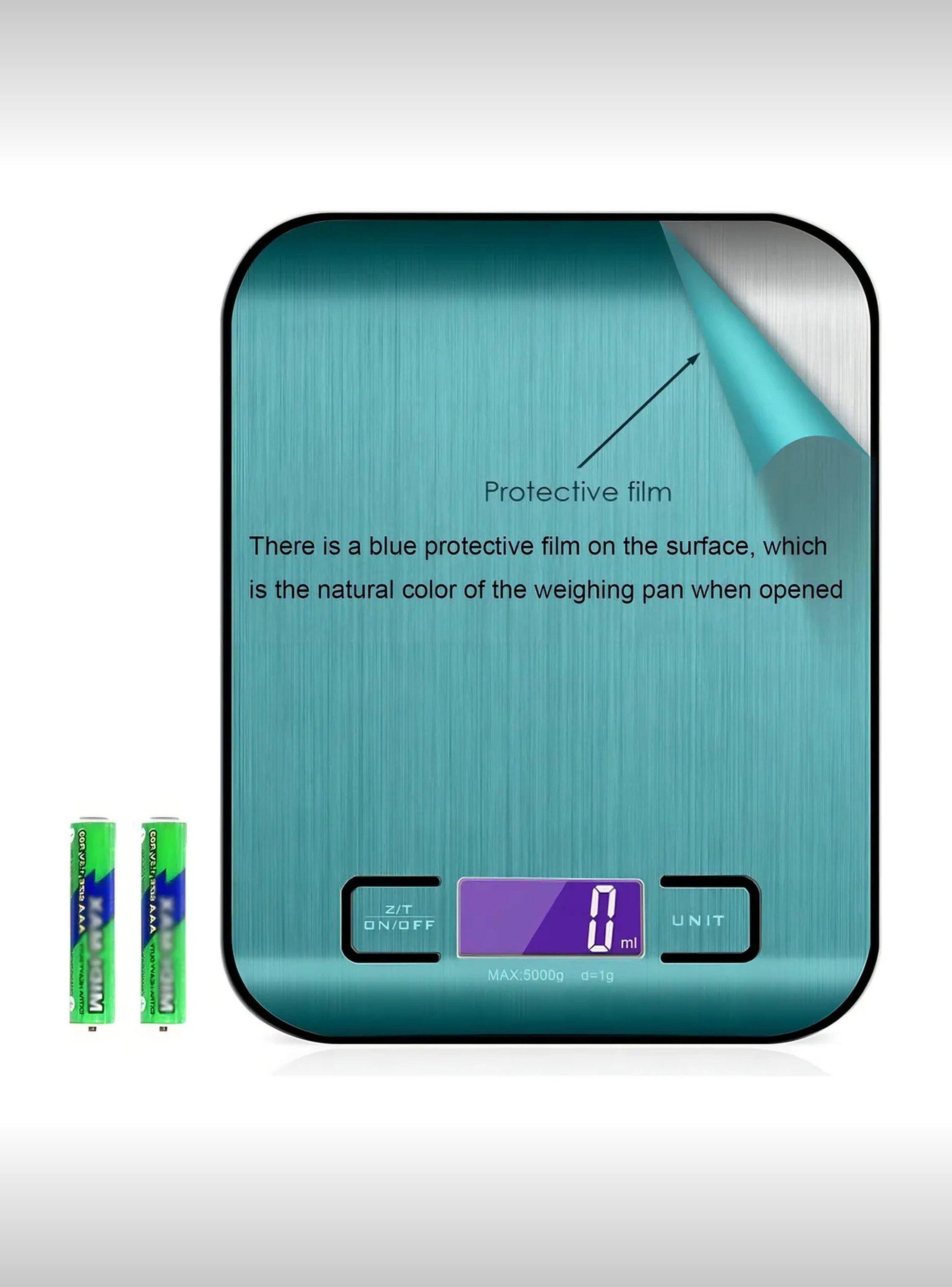 Balanza de Cocina Digital Acero Inoxidable Pantalla LCD-5