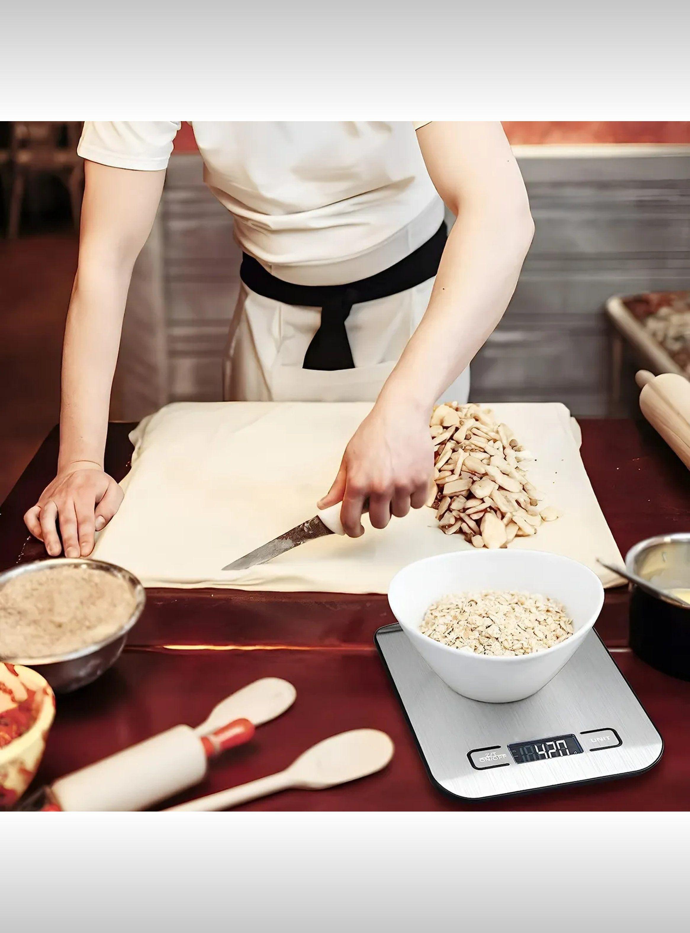 Balanza de Cocina Digital Acero Inoxidable Pantalla LCD-9