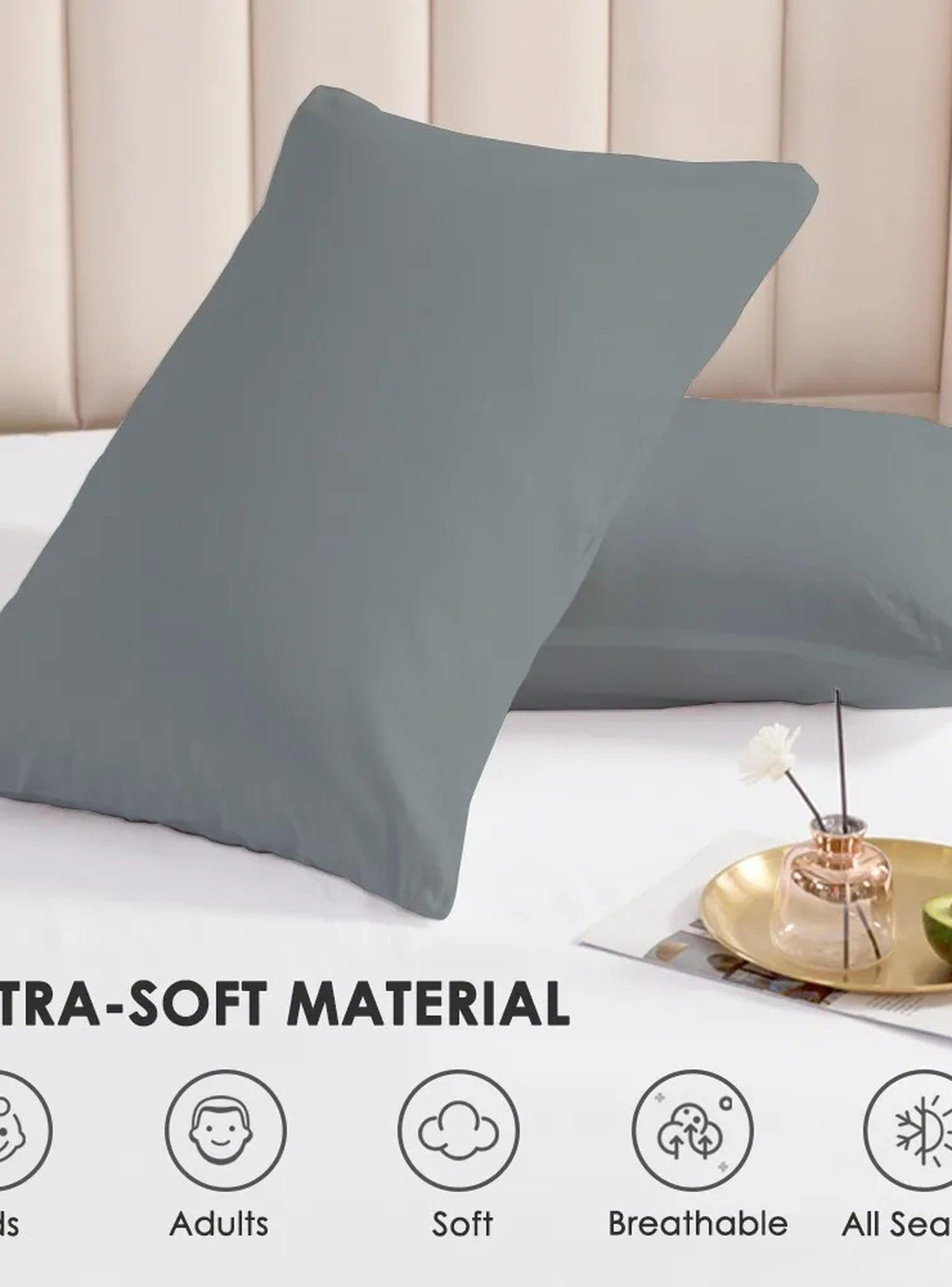 Funda de Almohada Microfibra Hipoalergénica Gris-5