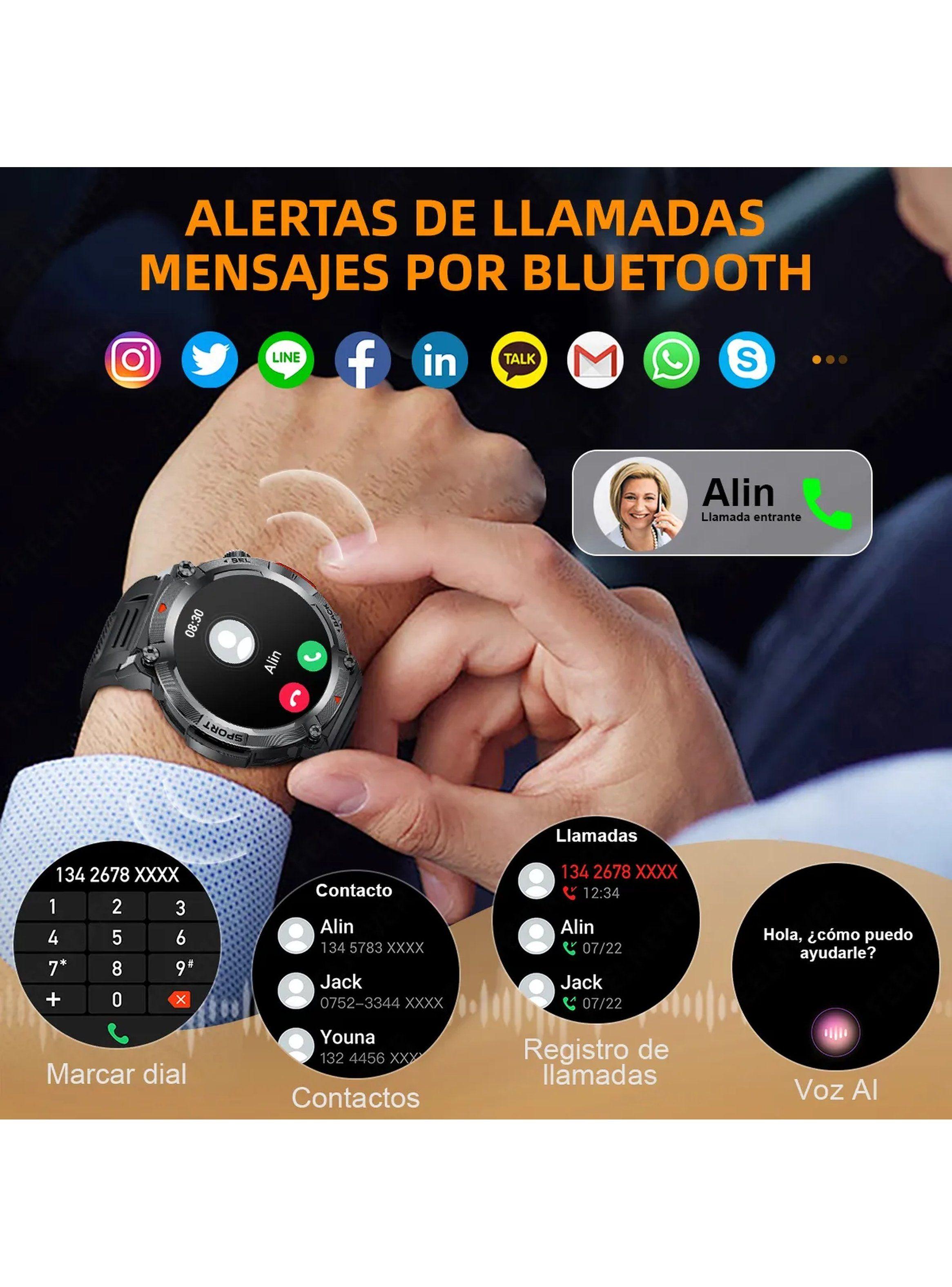 Reloj Inteligente Deportivo Multifunción Hombre Bluetooth Resistente-2