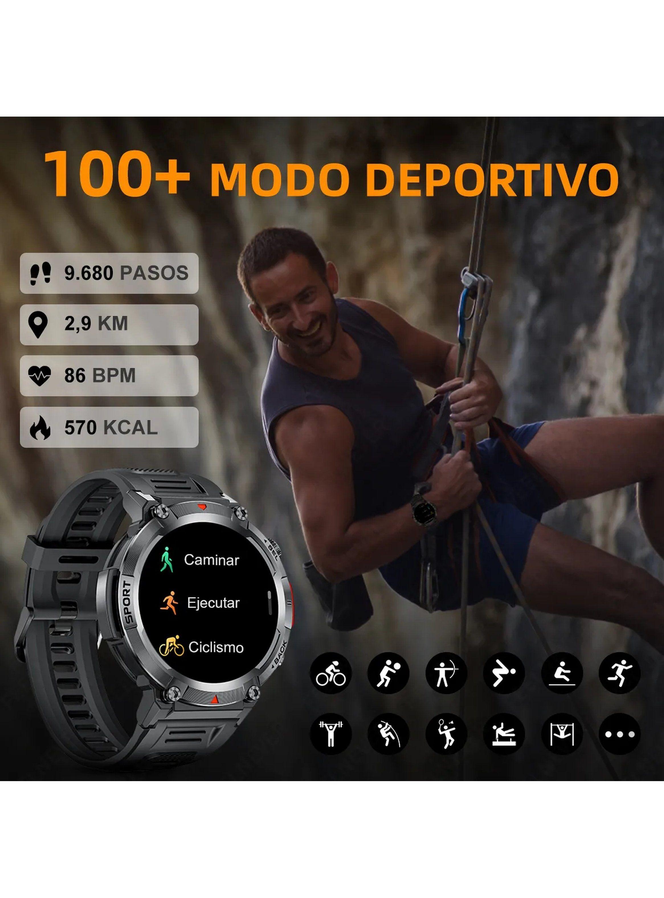 Reloj Inteligente Deportivo Multifunción Hombre Bluetooth Resistente-6
