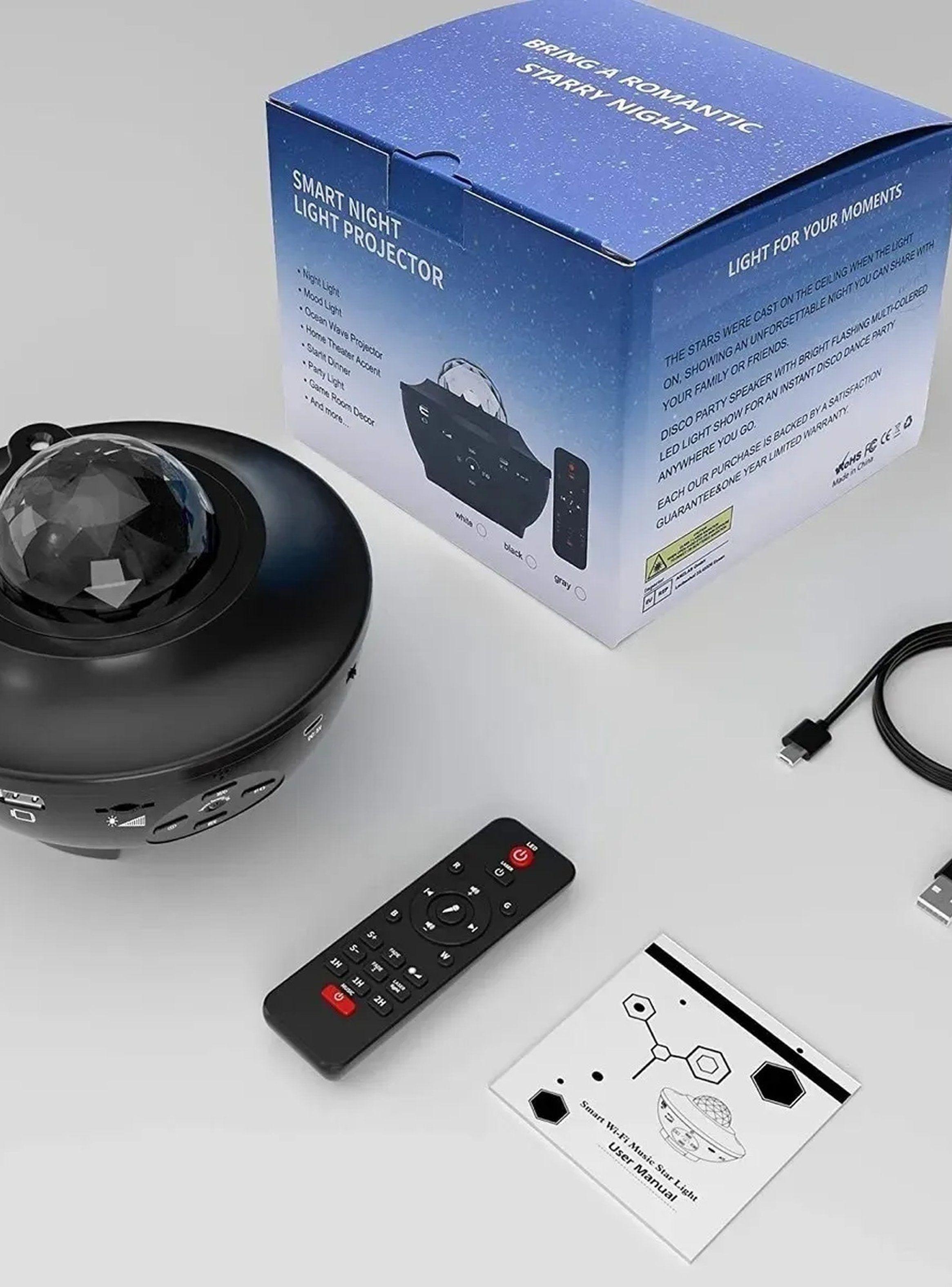 Proyector de Luz Nocturna Estrella Control Remoto USB Bluetooth-2