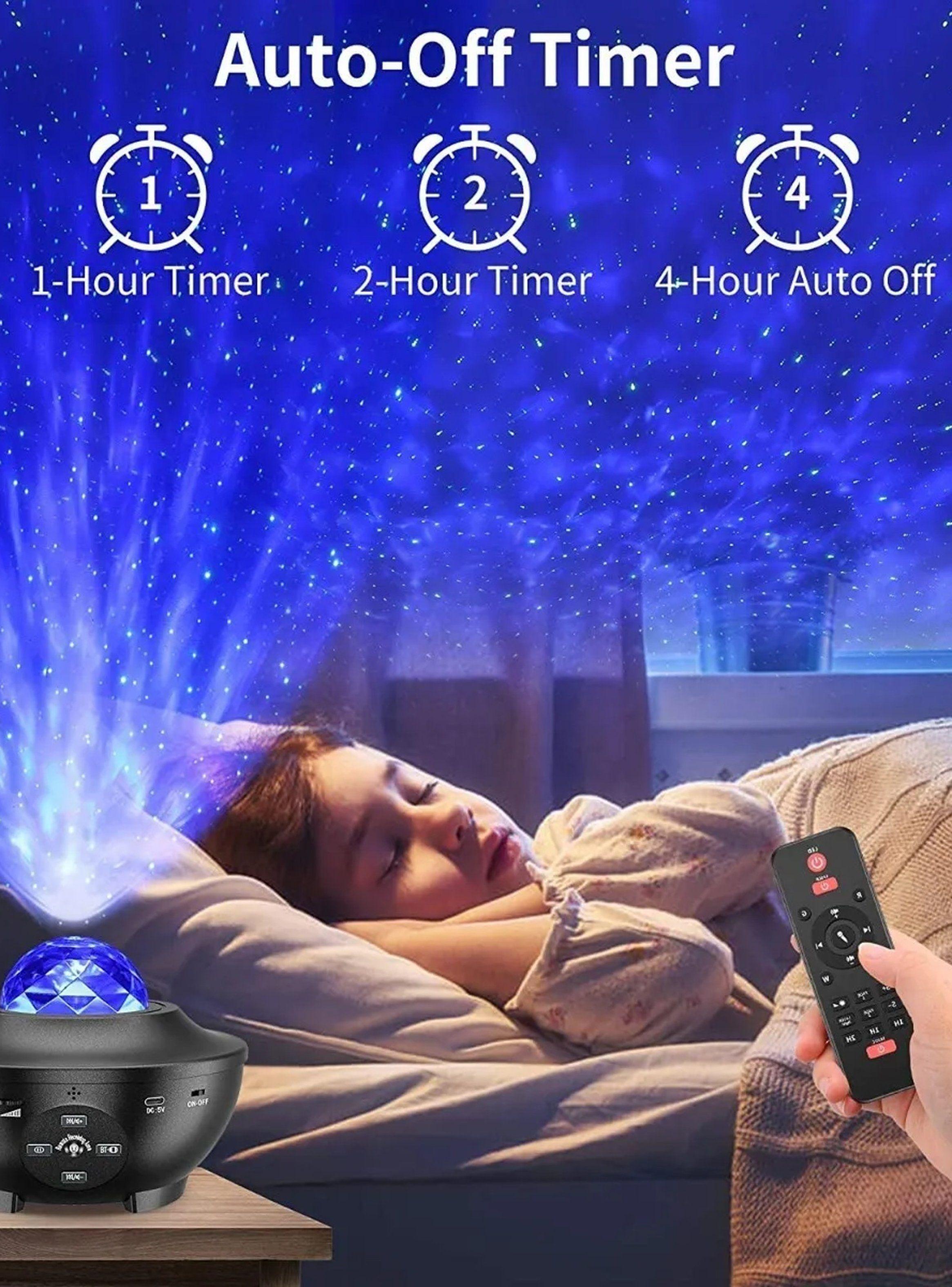 Proyector de Luz Nocturna Estrella Control Remoto USB Bluetooth-5