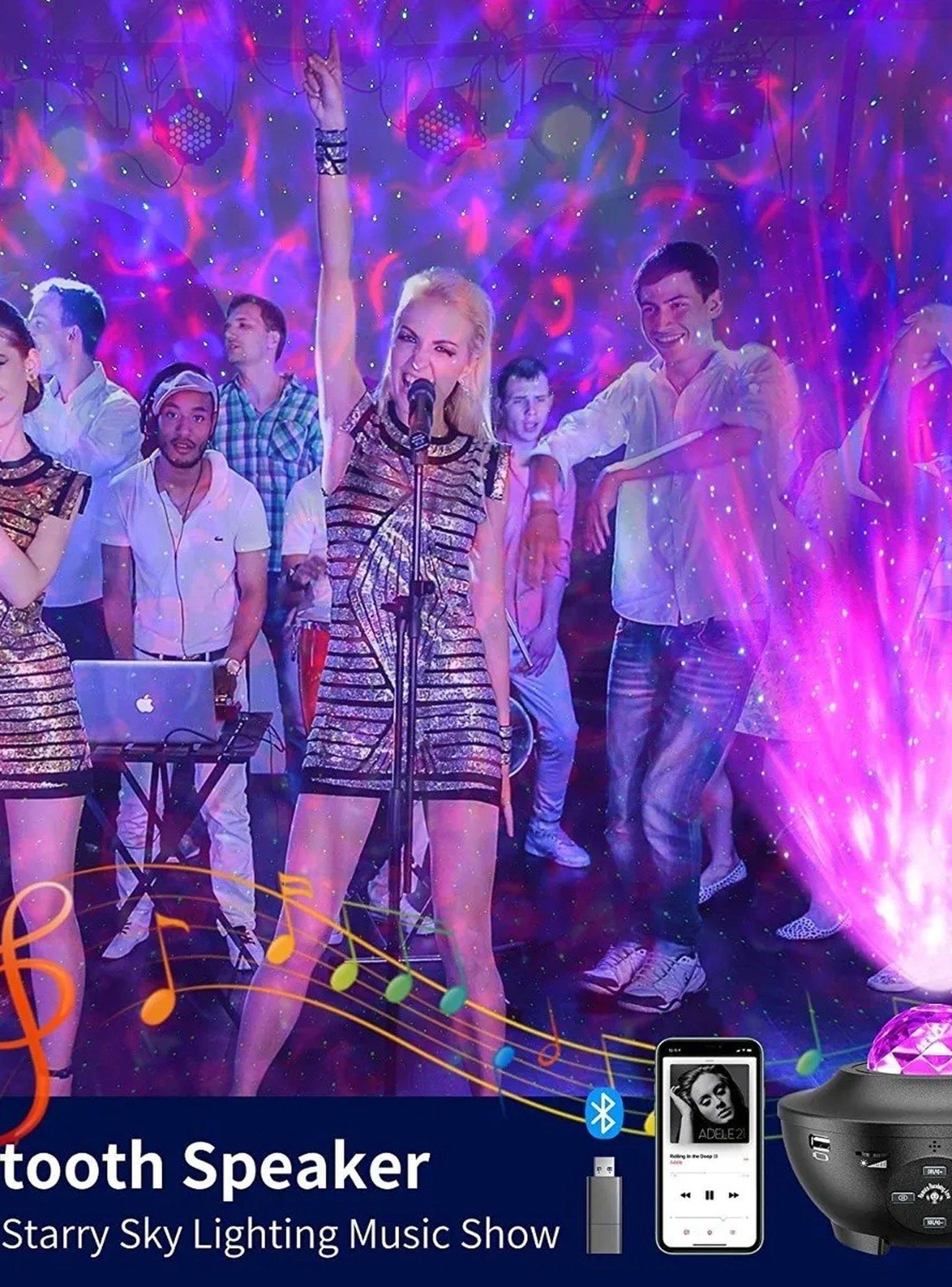 Proyector de Luz Nocturna Estrella Control Remoto USB Bluetooth-6