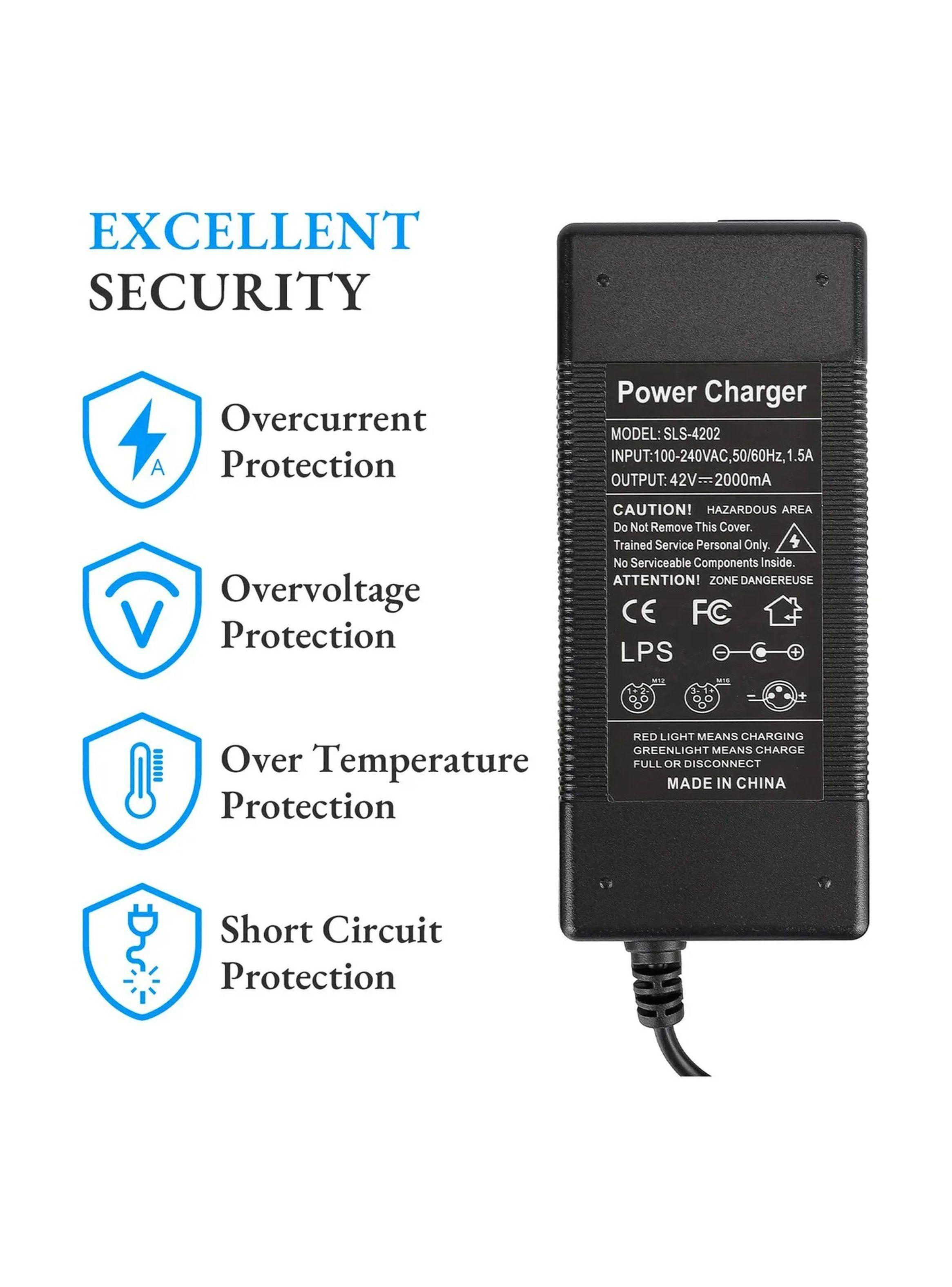 Cargador Eléctrico Conector RCA 42V 2A Patinetas Xiaomi Segway-4