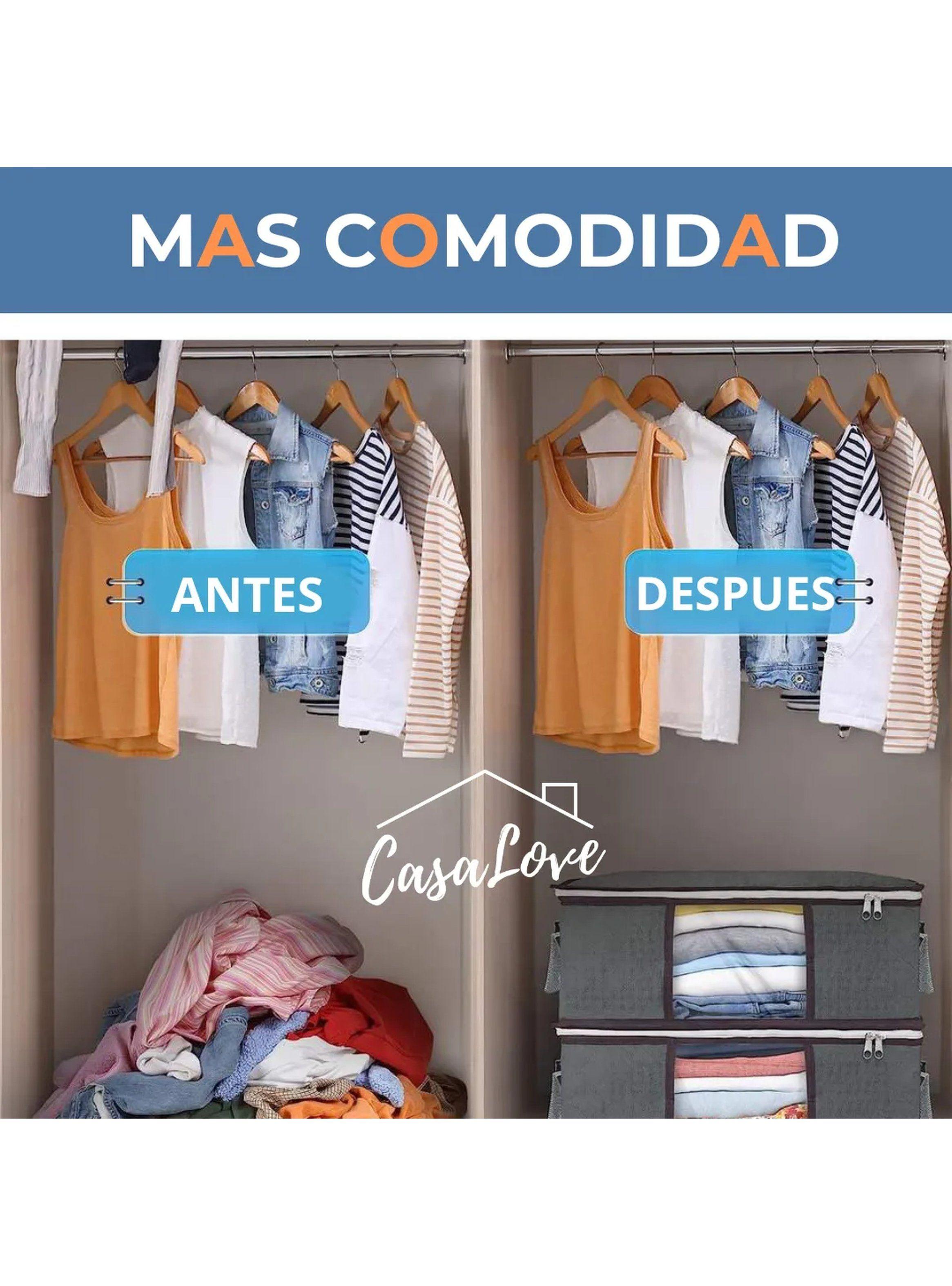 Organizador de Ropa Tejido Transpirable Gran Capacidad Cremallera Resistente-3